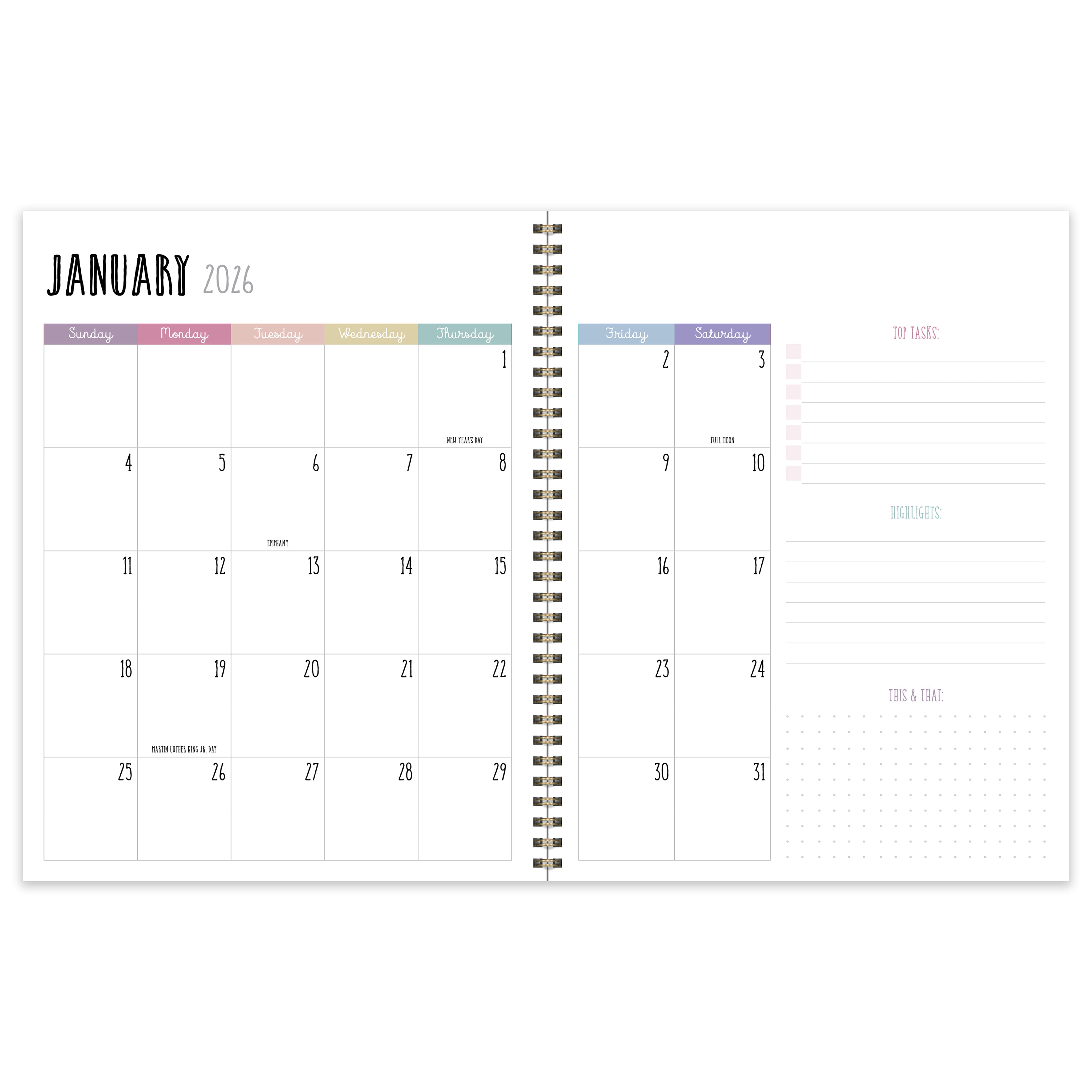 2026 Joyful Year - Large Monthly & Weekly Diary/Planner