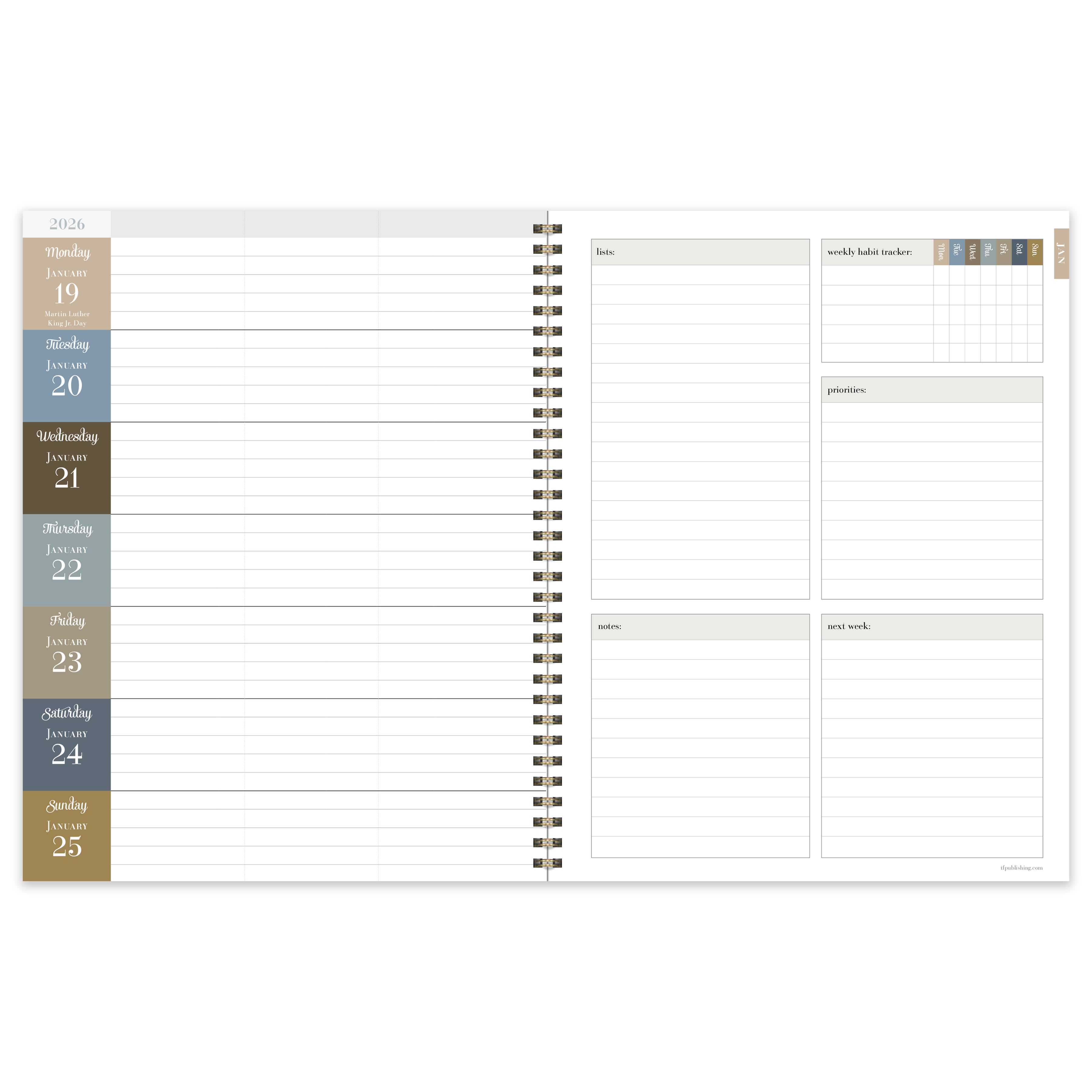 2026 Bonjour Book of Blooms - Large Monthly & Weekly Diary/Planner