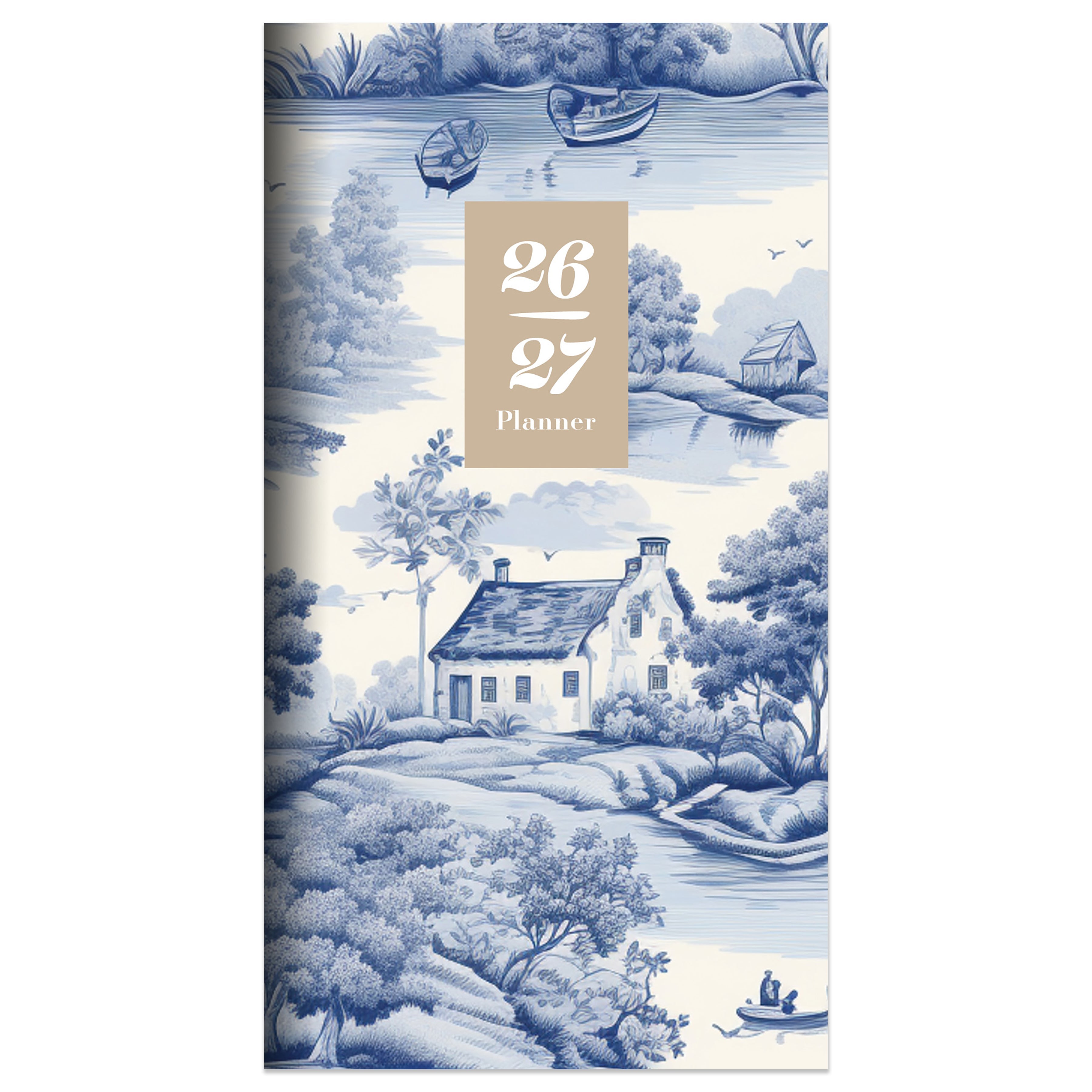 2026-2027 Blue Toile - Small Monthly Pocket Diary/Planner