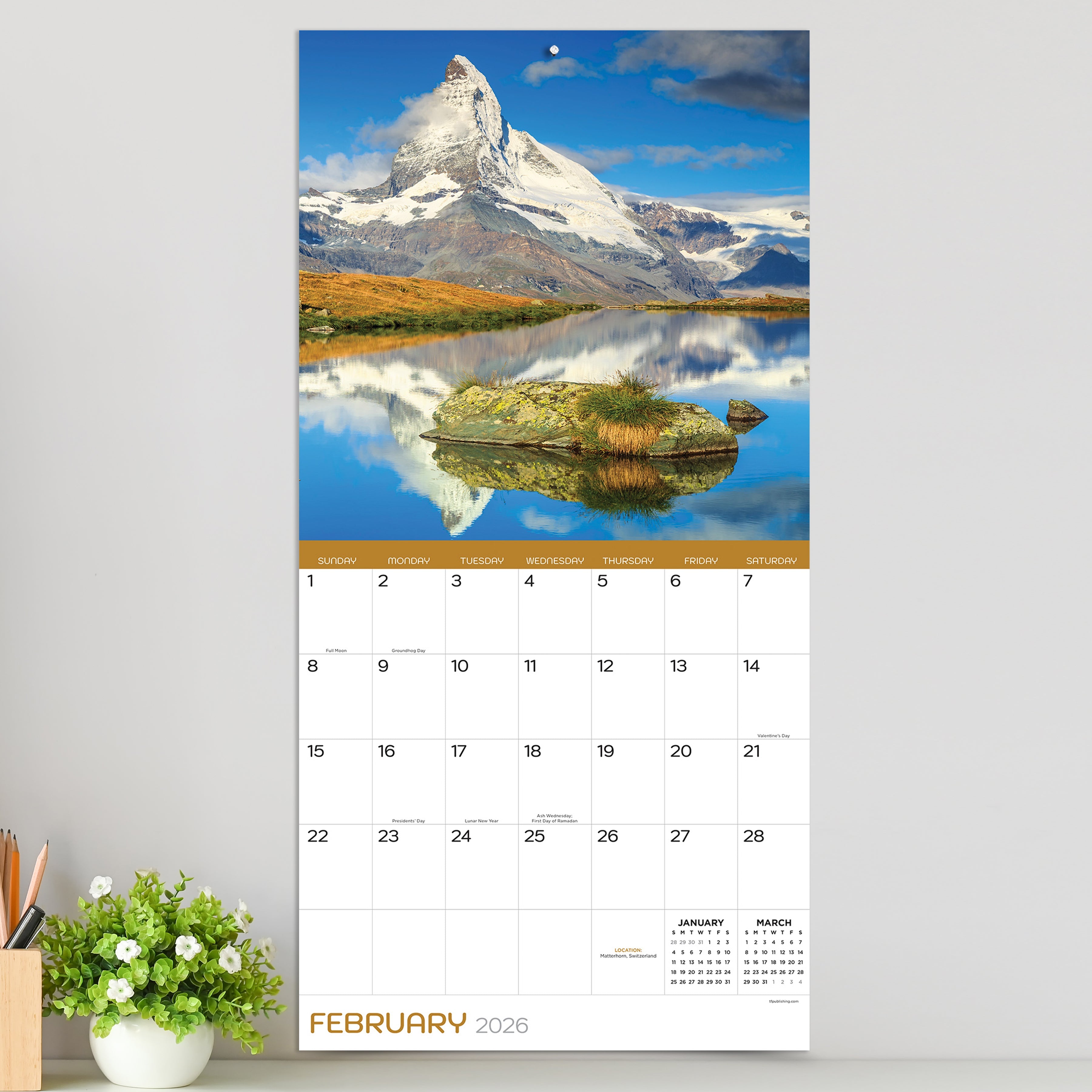 2026 Mountains - Square Wall Calendar
