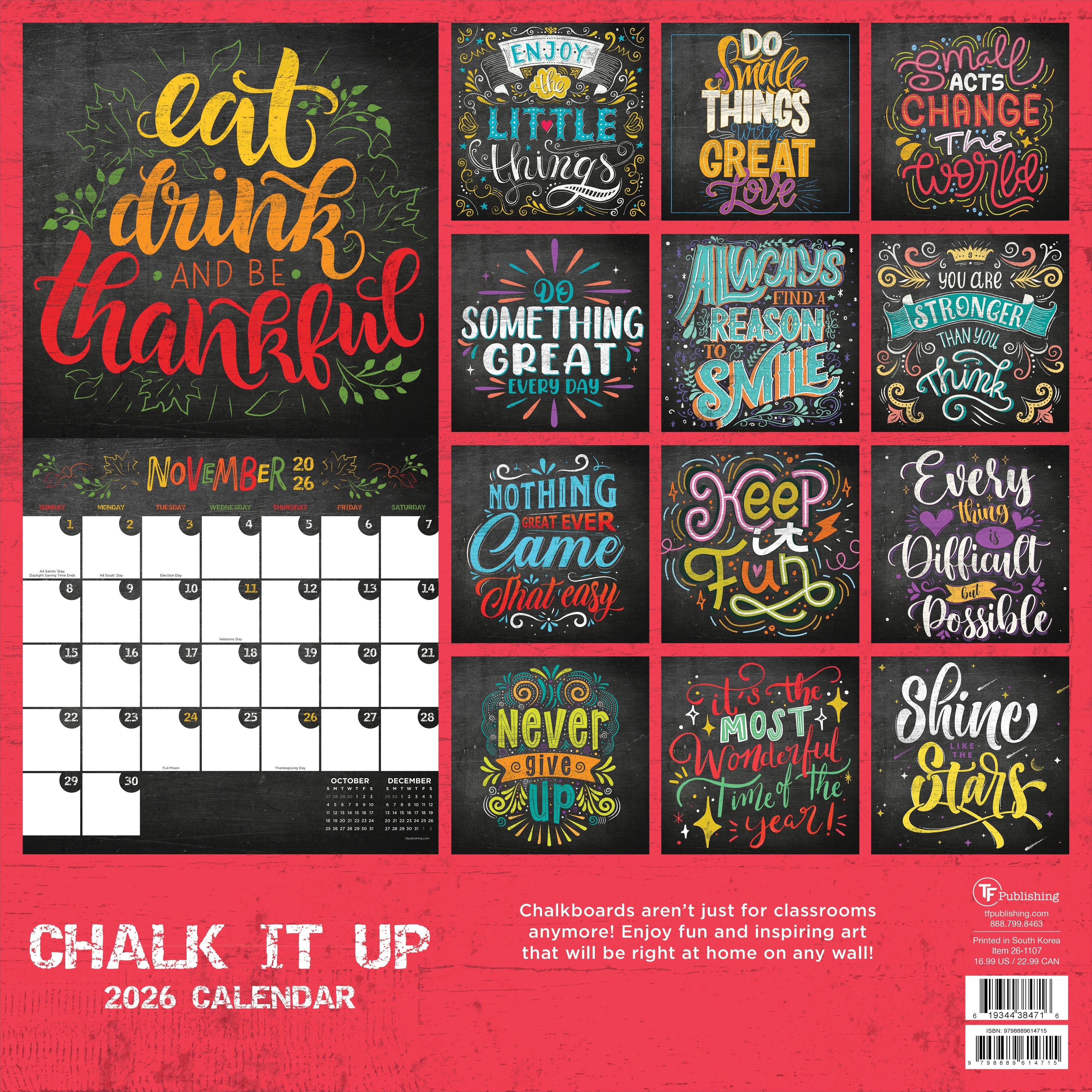 2026 Chalk It Up - Square Wall Calendar