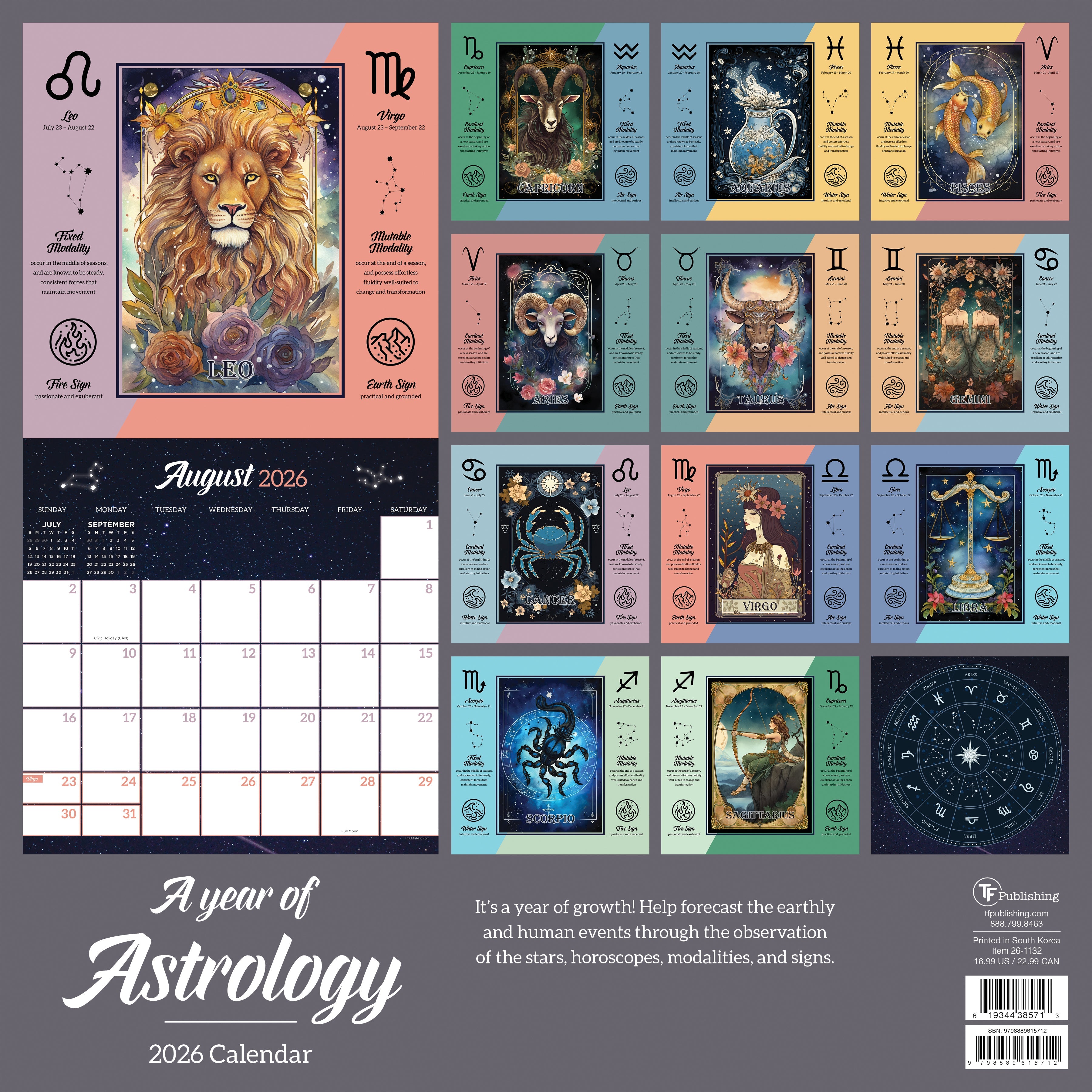 2026 Astrology - Square Wall Calendar