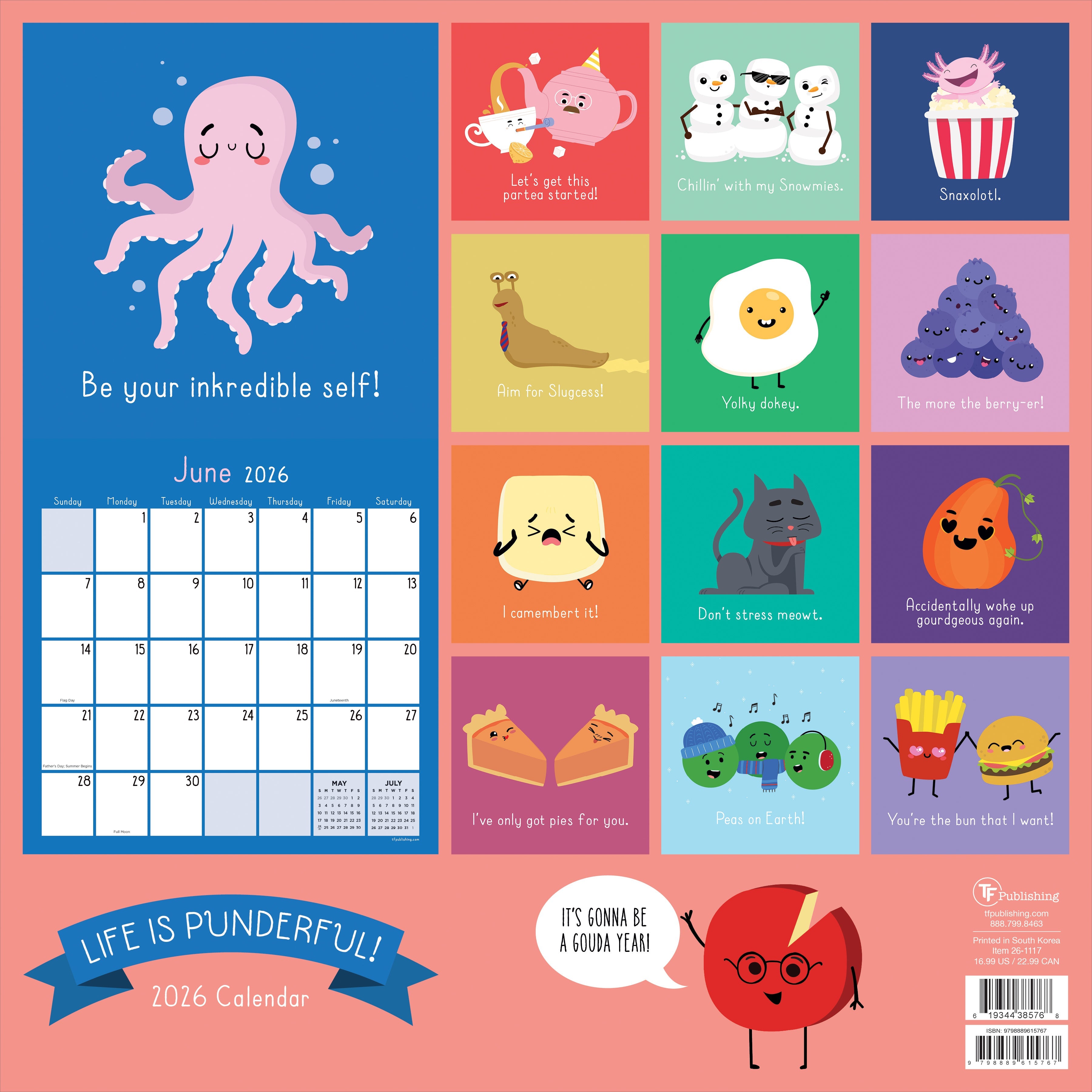 2026 Puns of Fun - Square Wall Calendar