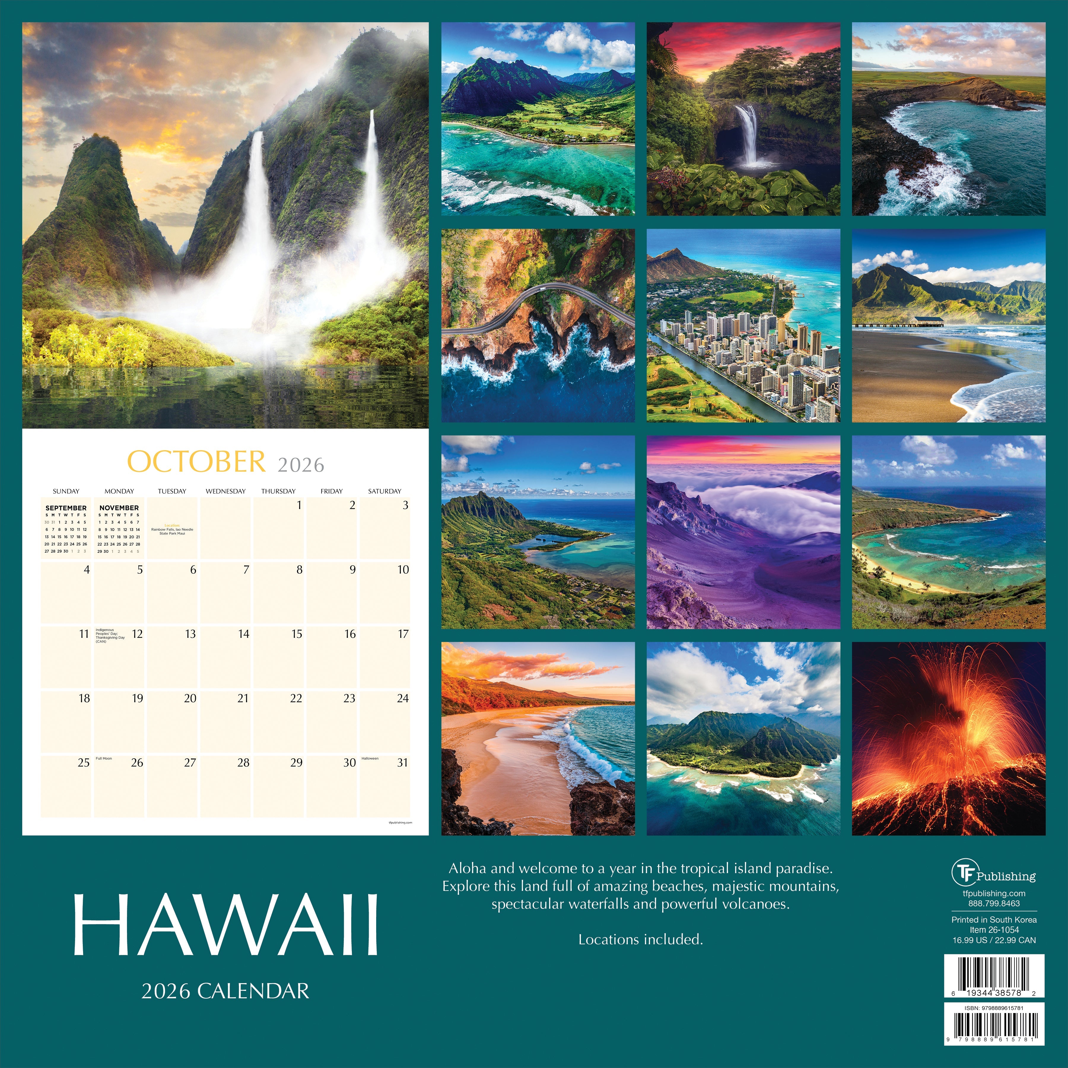 2026 Hawaii - Square Wall Calendar