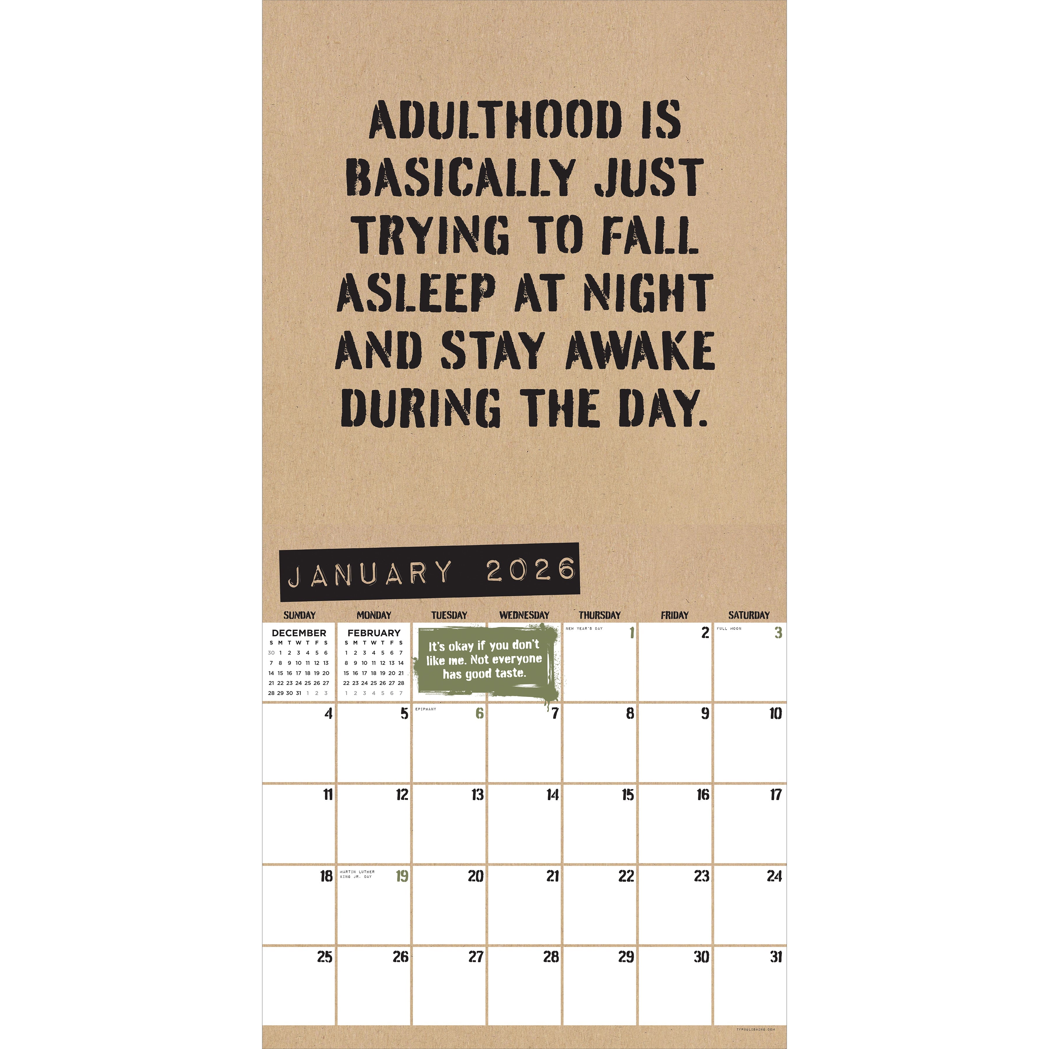 2026 Anti-Affirmations - Square Wall Calendar