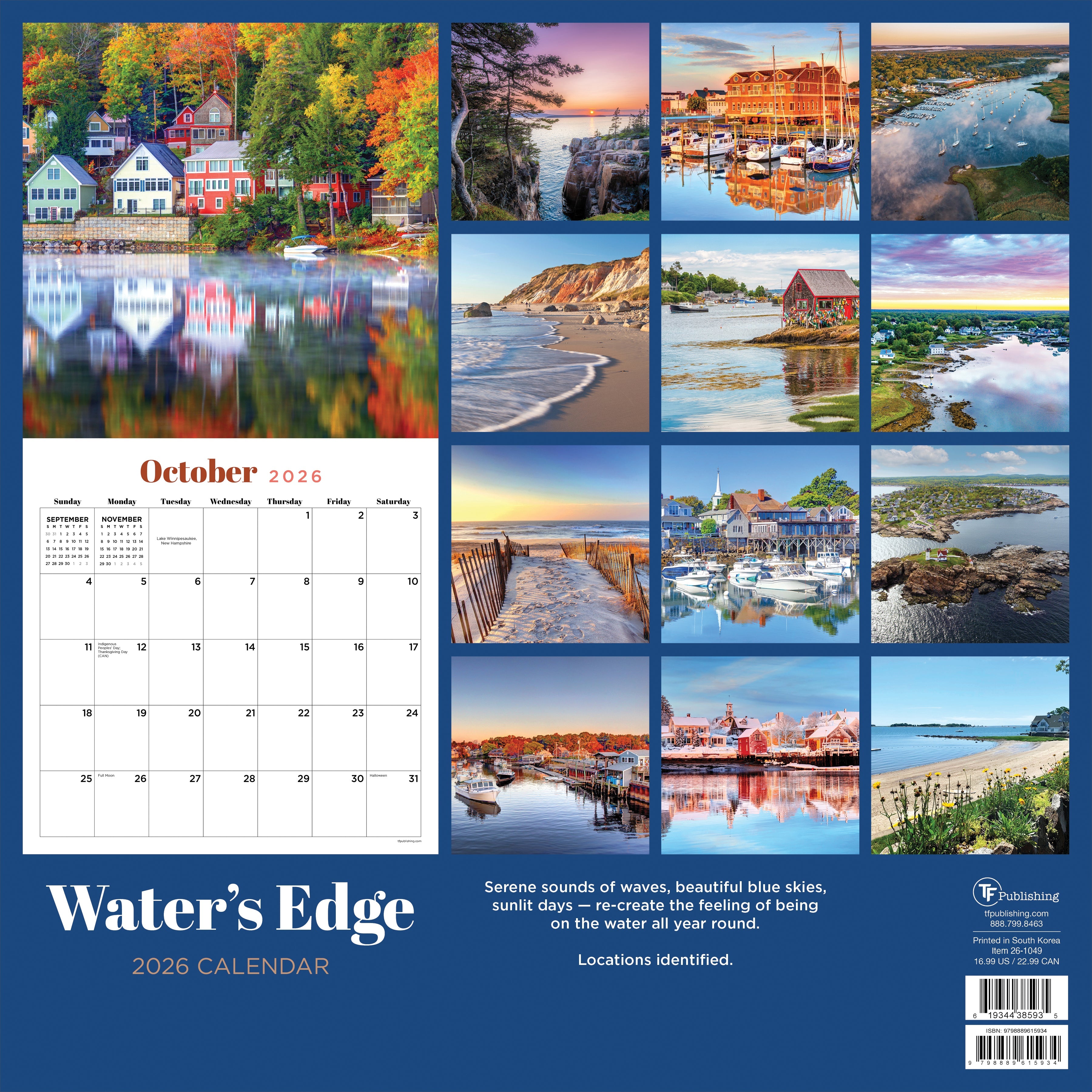 2026 Water's Edge - Square Wall Calendar