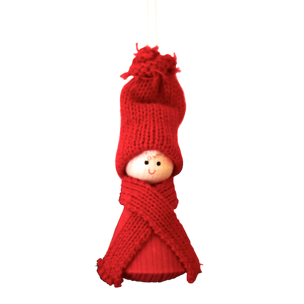 Santa Hadar Hanging Decor Red (8 cm) - Christmas Decoration