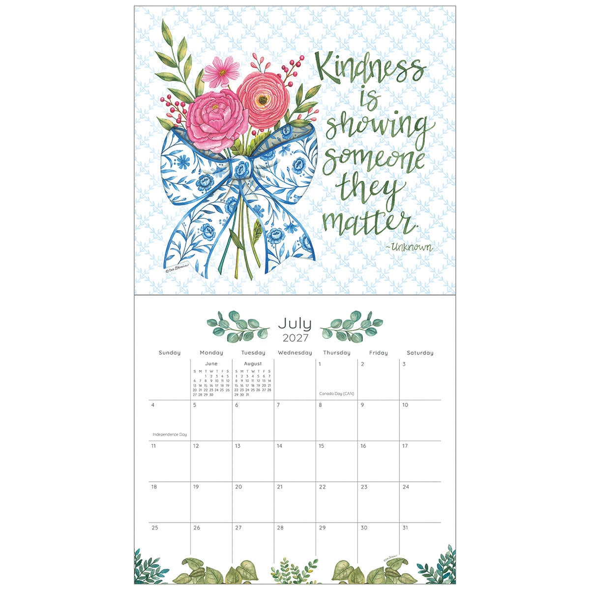 2027 Kindness Matters - Deluxe Wall Calendar by Deb Strain