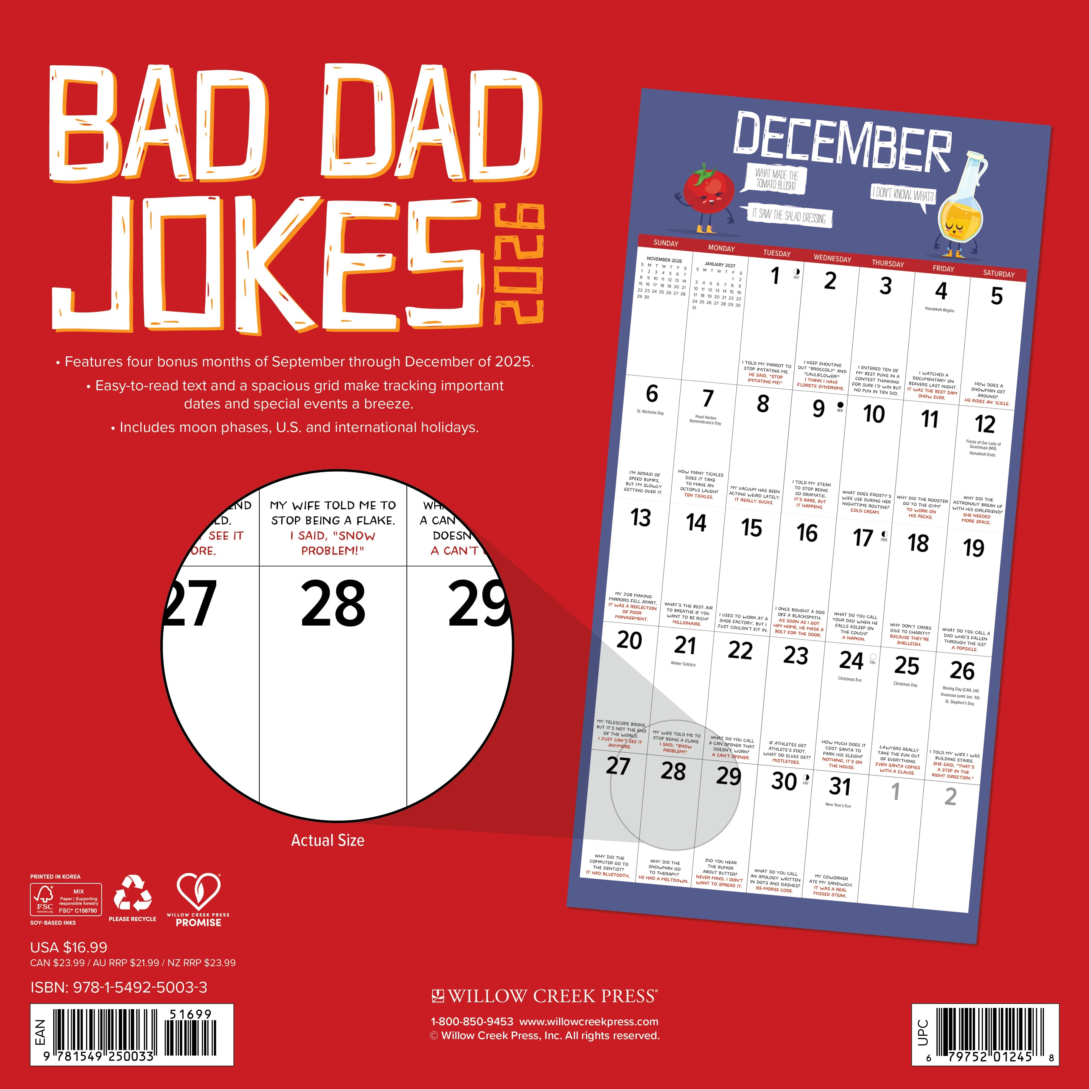 2026 Bad Dad Jokes - Square Wall