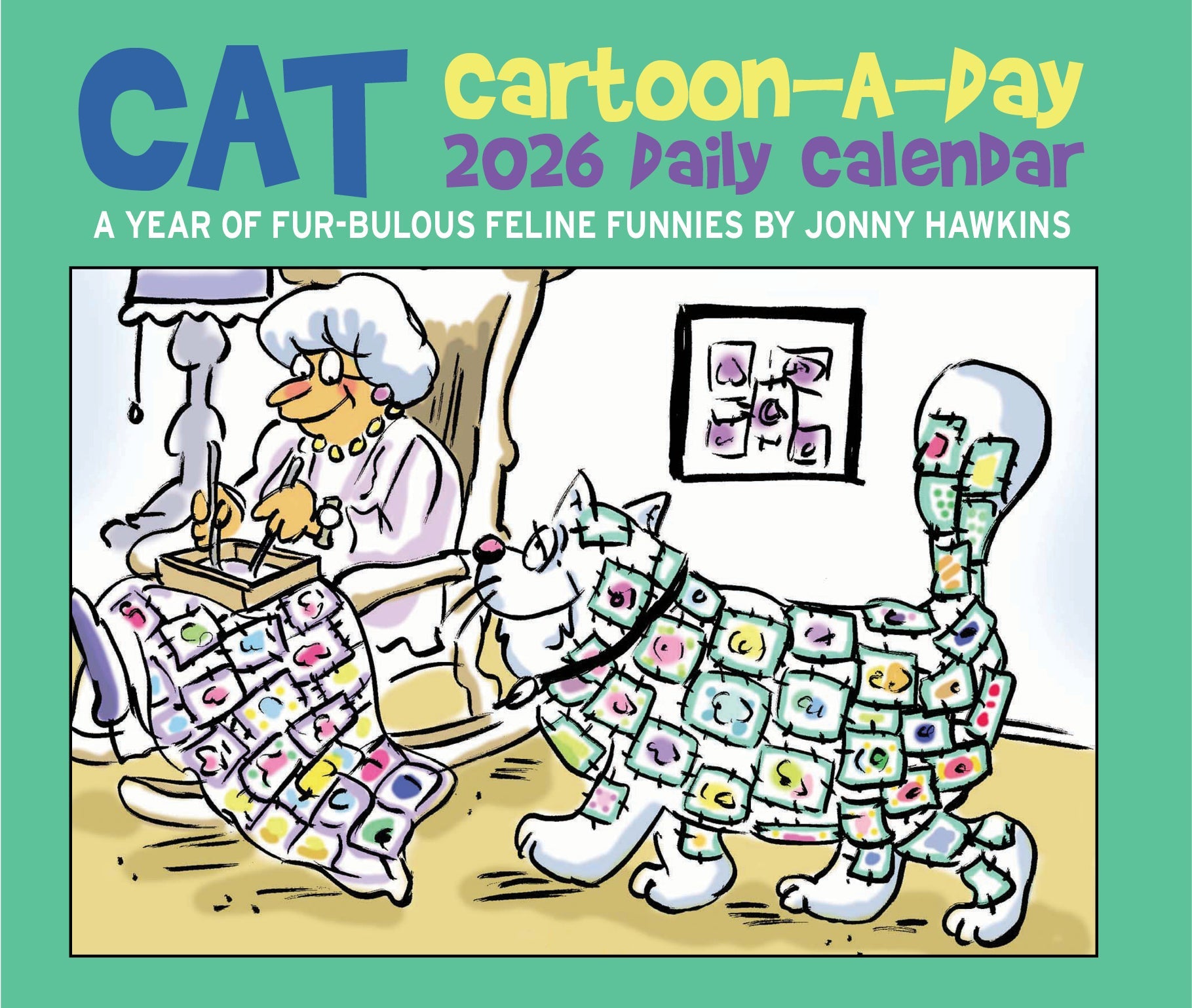 2026 Cat Cartoon-A-Day by Jonny Hawkins - Boxed Page-A-Day