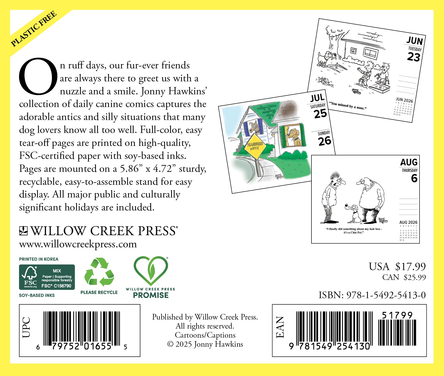 2026 Dog Cartoon-a-Day by Jonny Hawkins - Boxed Page-A-Day