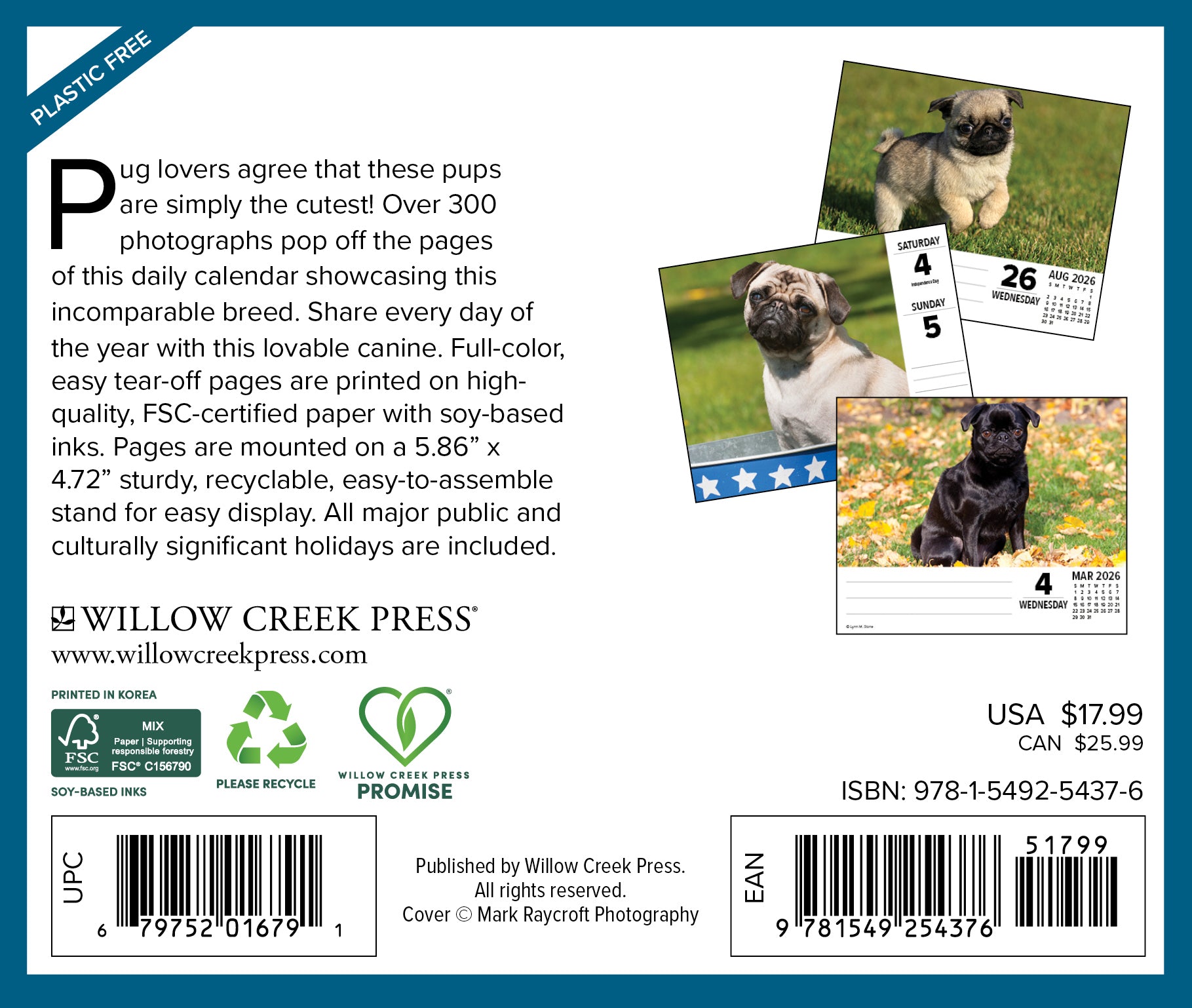 2026 Pugs - Boxed Page-A-Day
