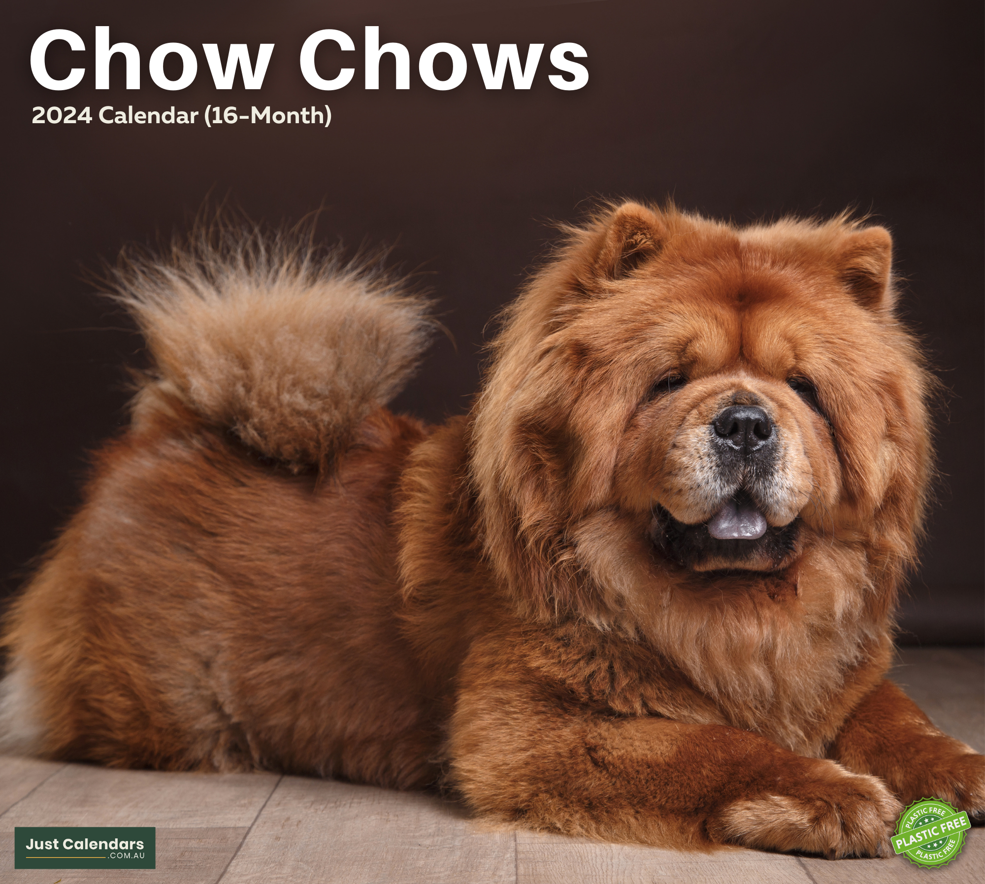 2024 Chow Chows Dogs & Puppies - Deluxe Wall Calendar by Just Calendars - 16 Month - Plastic Free