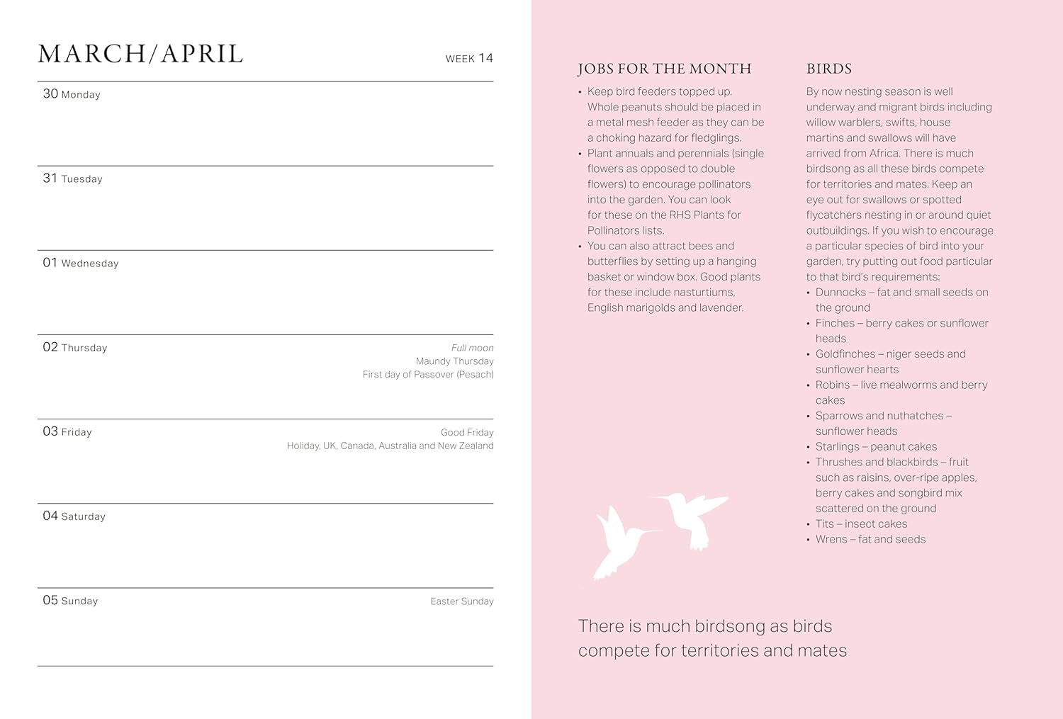 2026 RHS Wild In The Garden - Weekly Diary/Planner