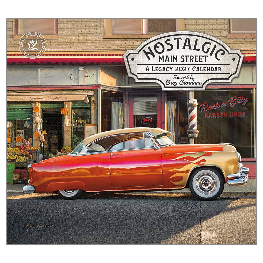 2027 Nostalgic Main Street - Deluxe Wall Calendar by Greg Giordano
