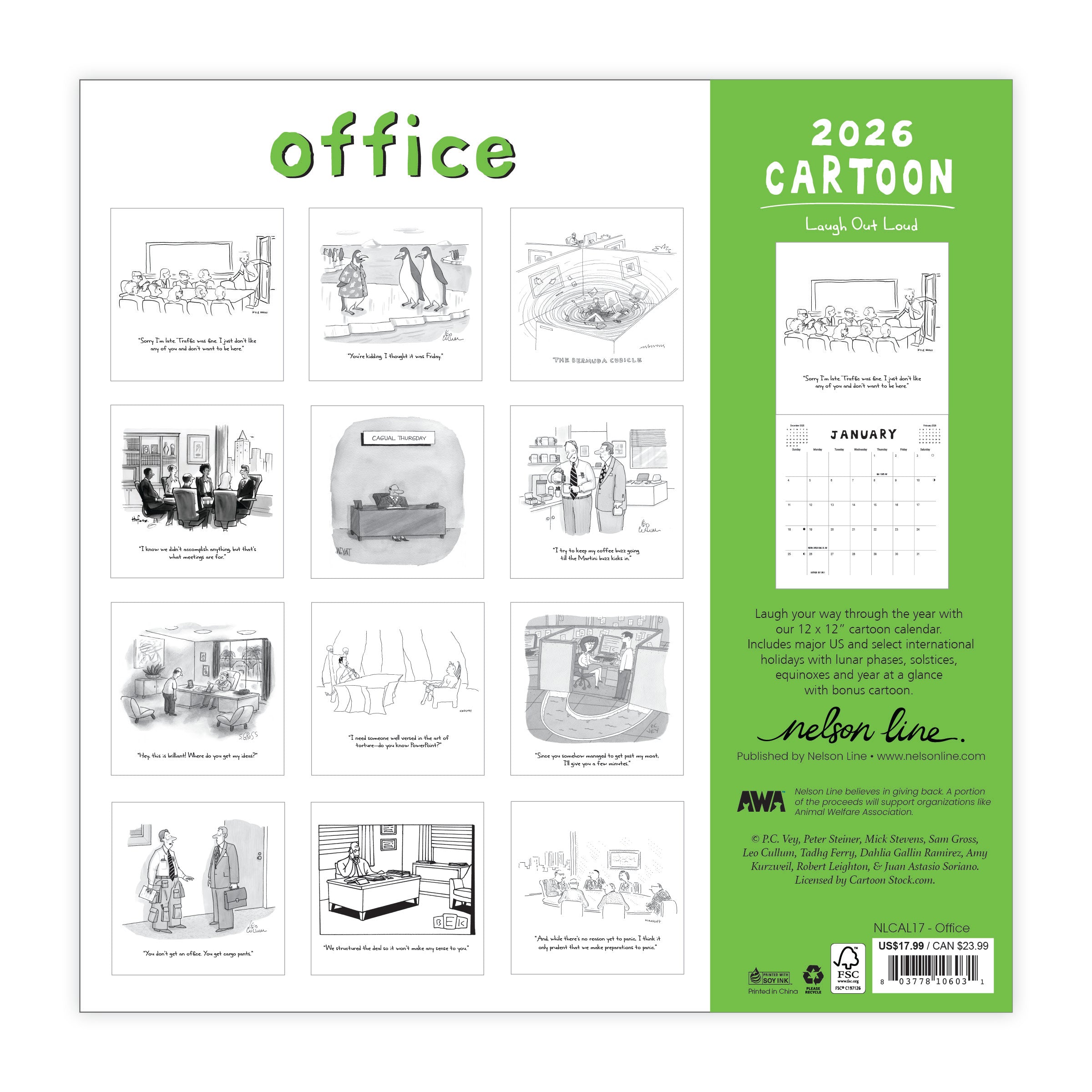 2026 Office - Square Wall Calendar