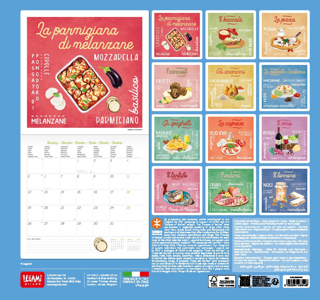 2026 La Dolce Vita - Square Wall Calendar