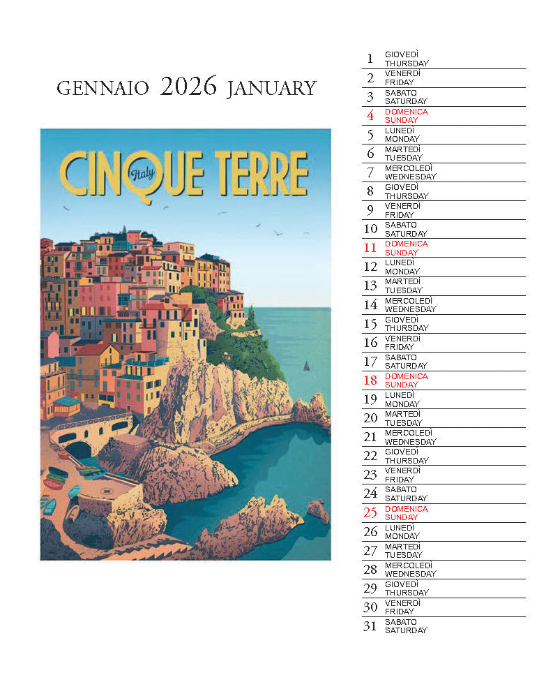 2026 Italia - Desk Easel Calendar