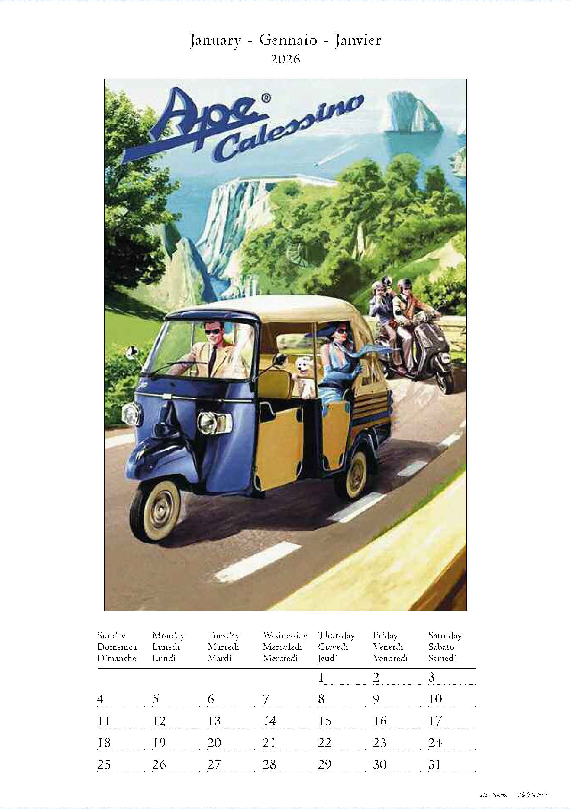 2026 Ciao Italia - Deluxe Wall Calendar