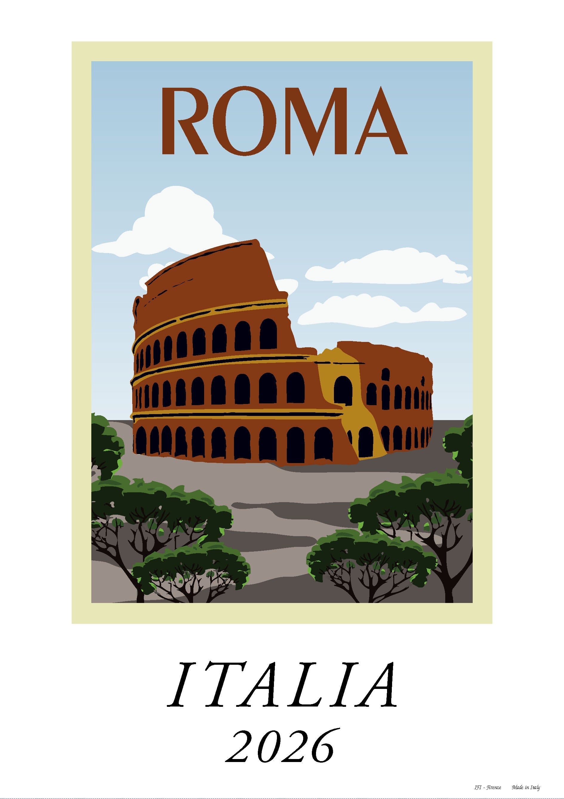 2026 Italia Roma - Deluxe Wall Calendar