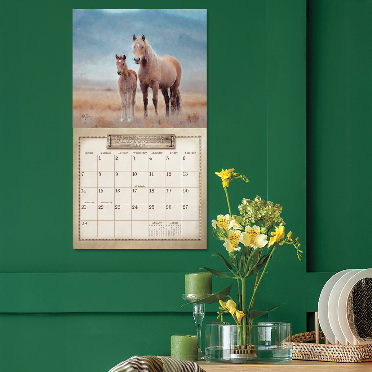 2027 Home On The Range - Deluxe Wall Calendar by Nina Blue