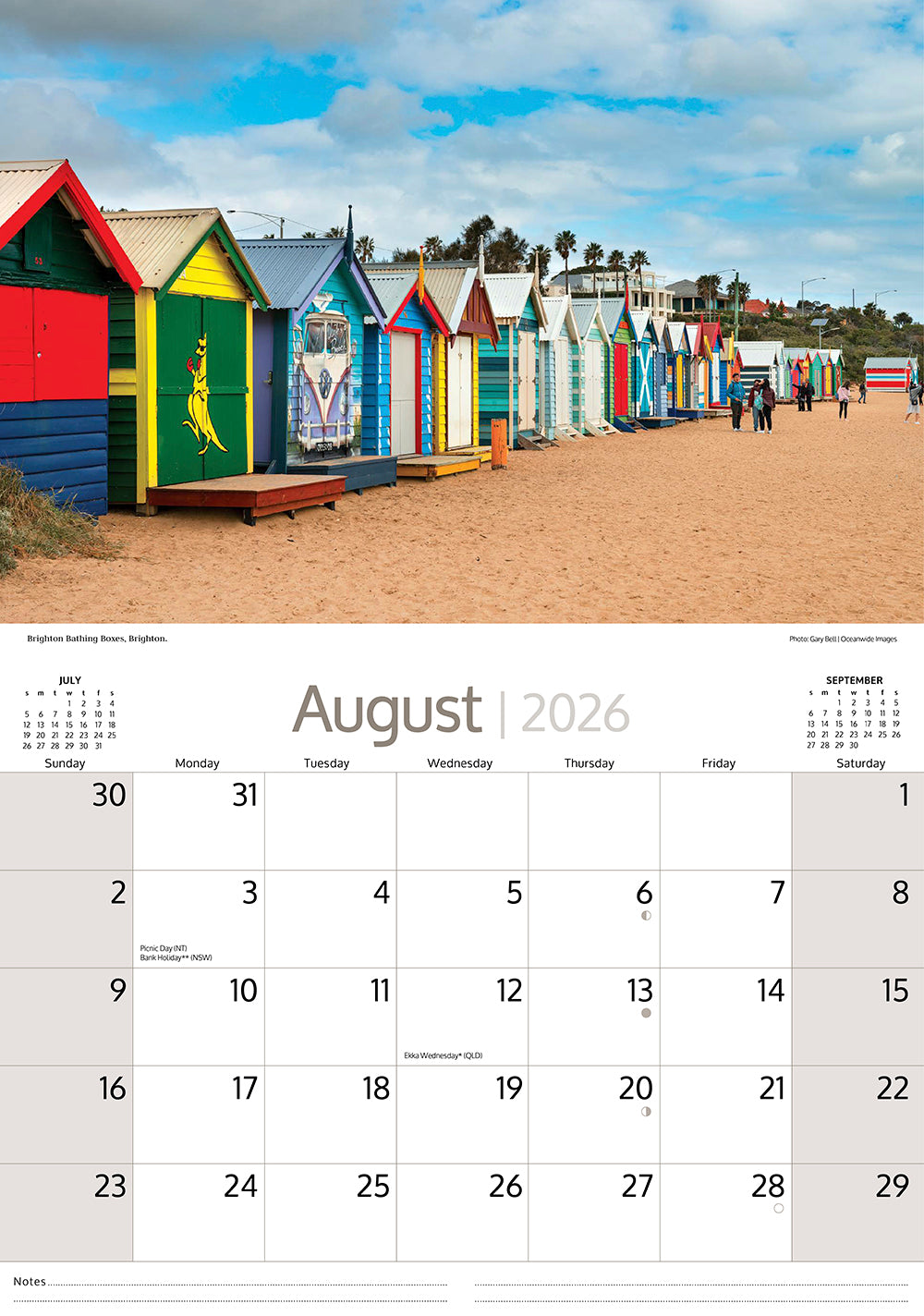 2026 Around Melbourne - Horizontal Wall Calendar