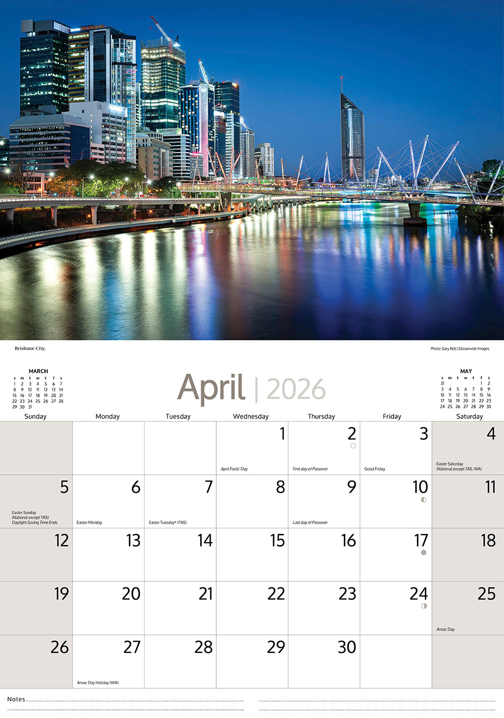2026 Queensland - Horizontal Wall Calendar
