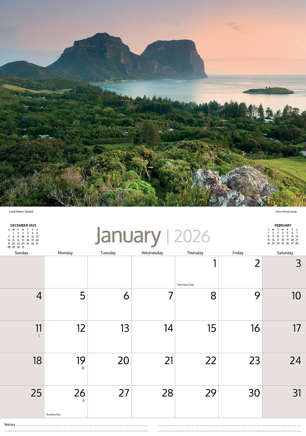 2026 New South Wales - Horizontal Wall Calendar