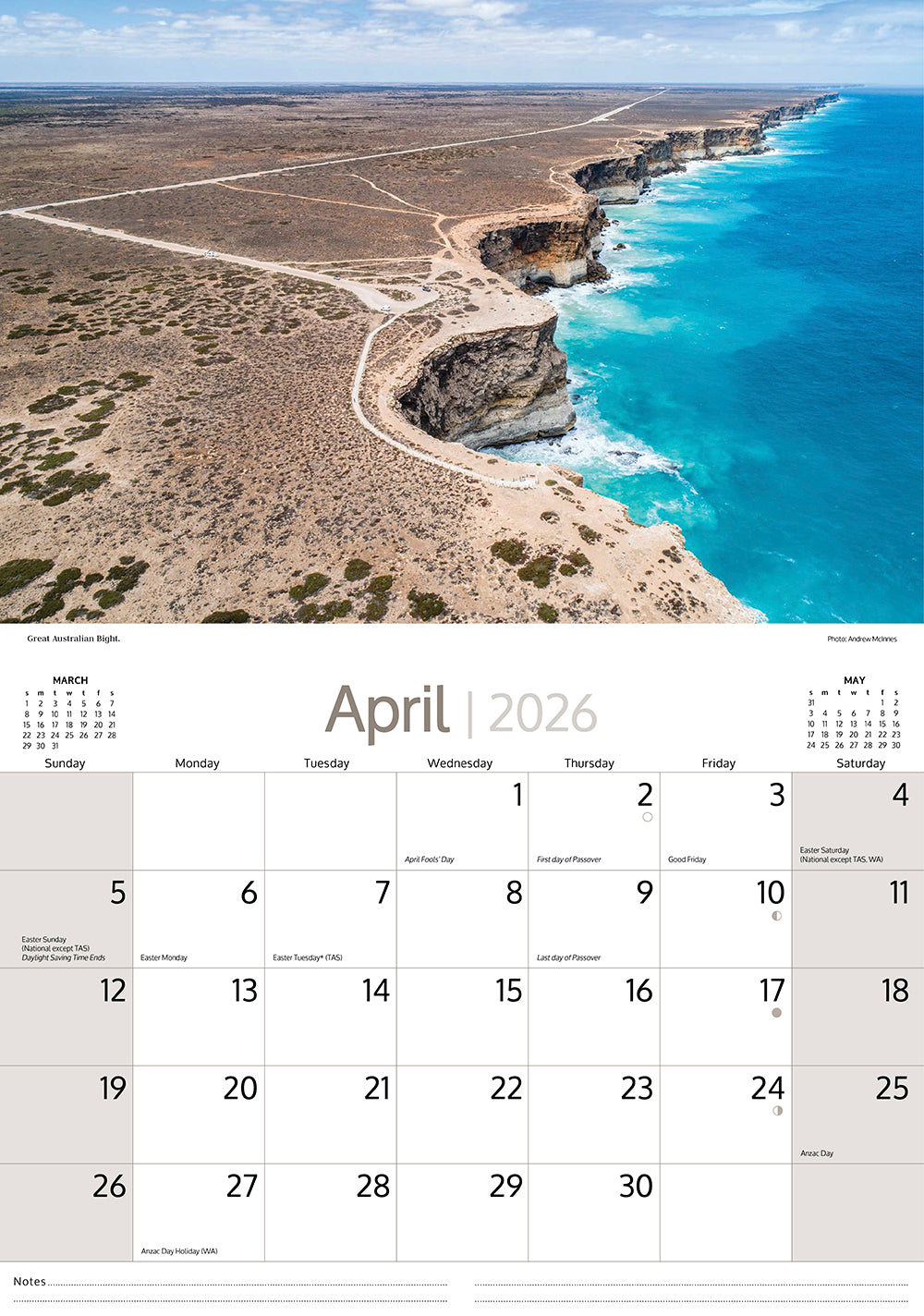2026 South Australia - Horizontal Wall Calendar