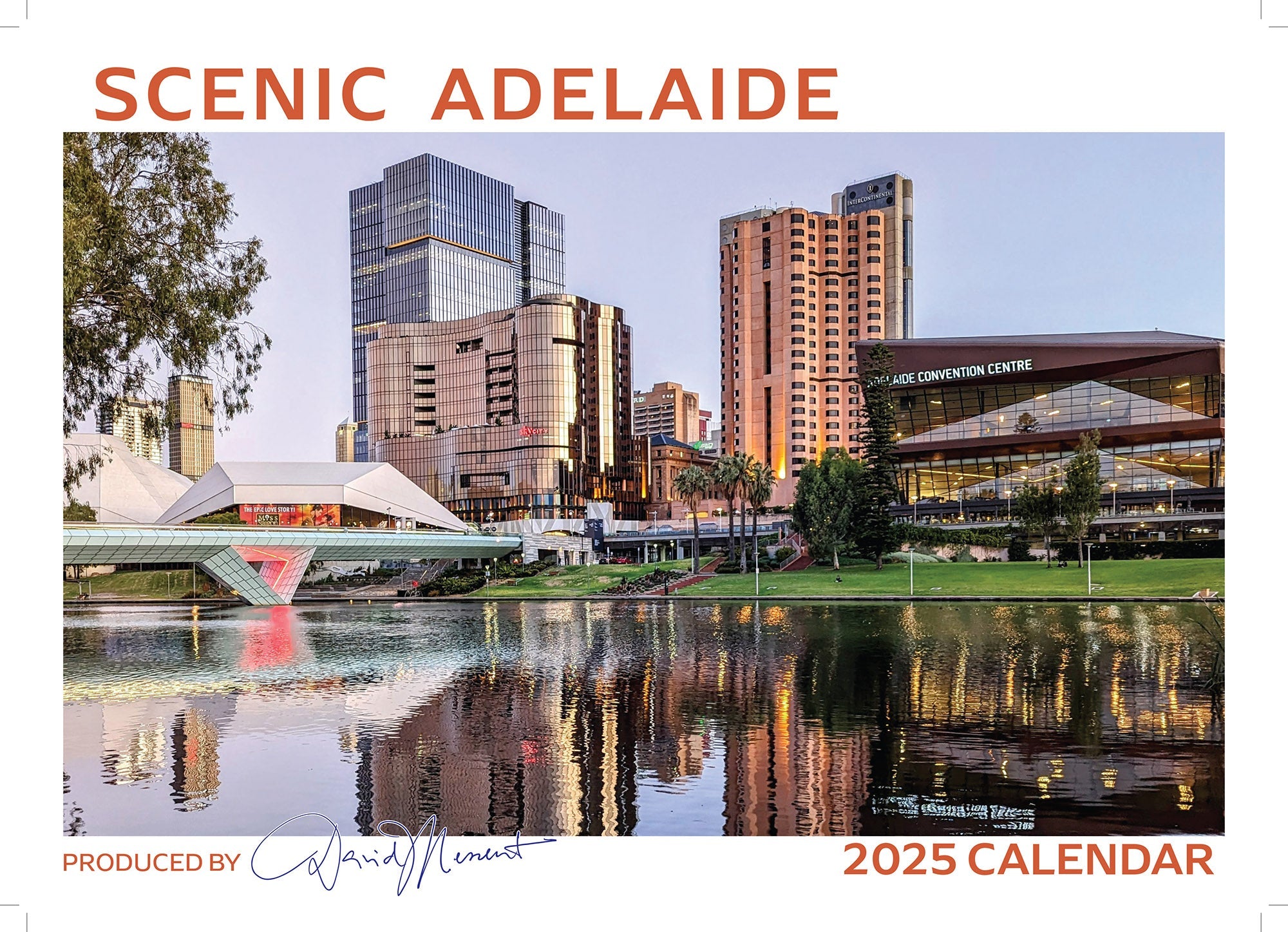 2025 Scenic Adelaide By David Messent Horizontal Wall Calendar