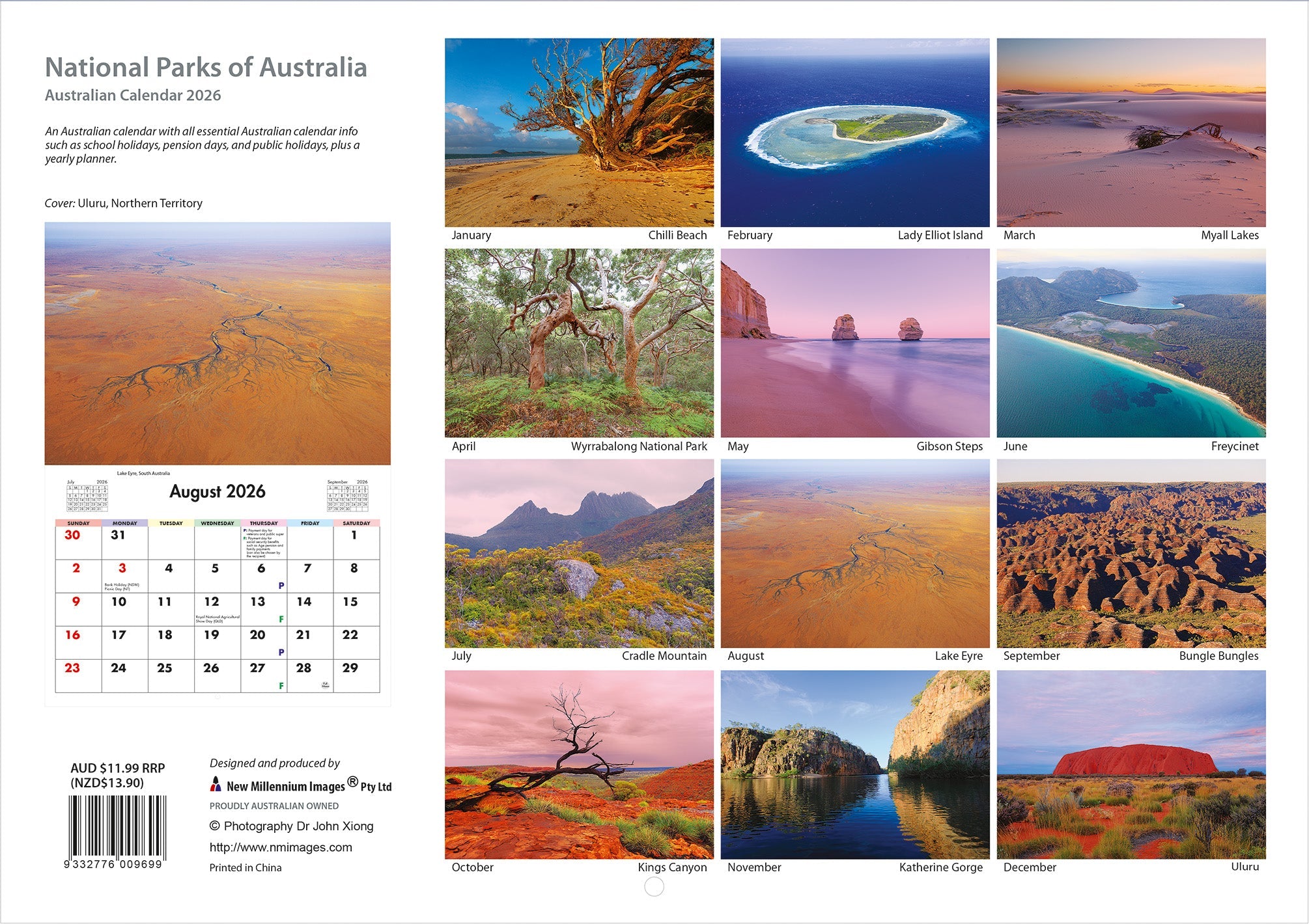 2026 National Parks Of Australia - Horizontal Wall Calendar