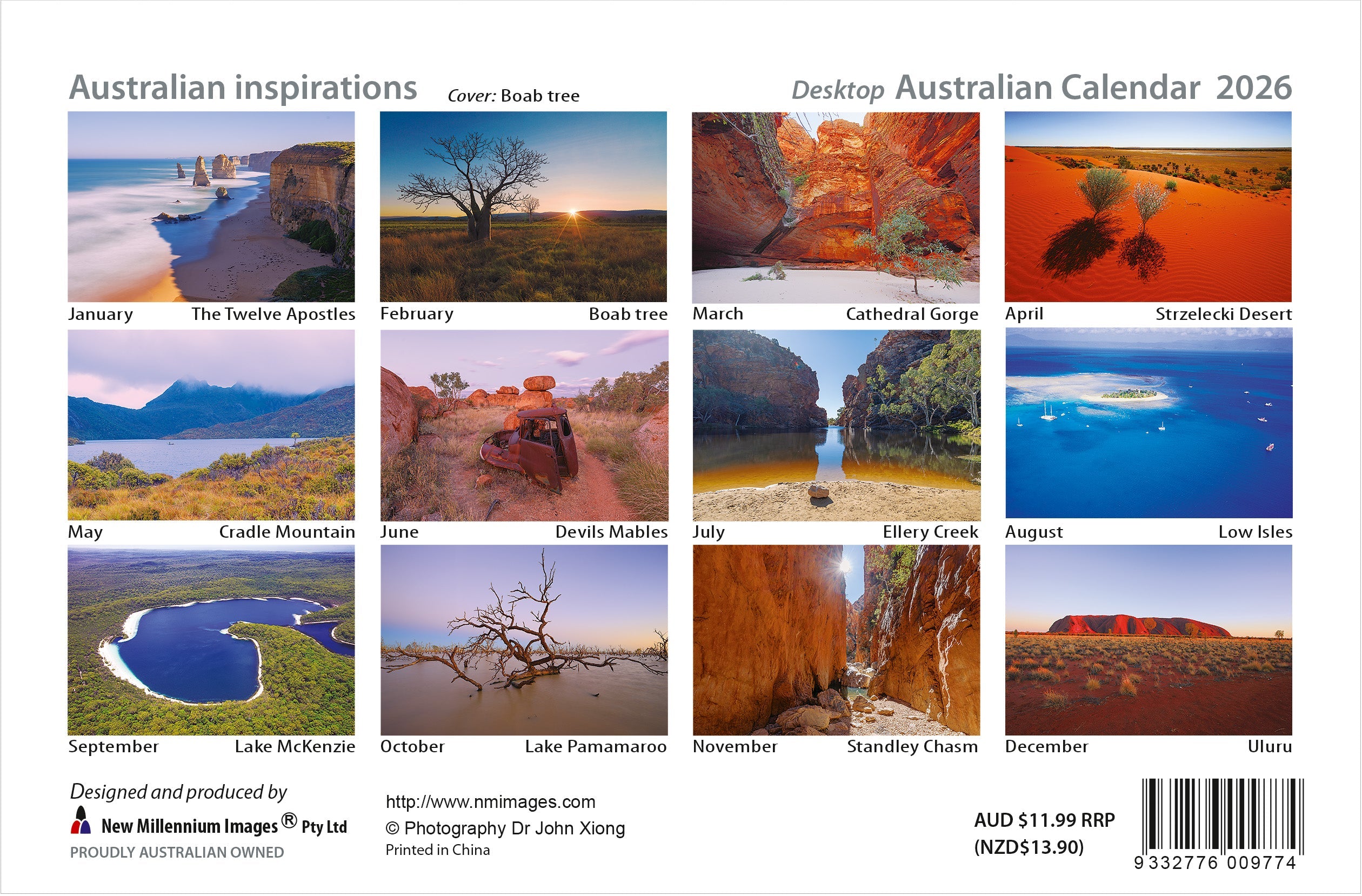 2026 Australian Inspirations - Desk Easel Calendar