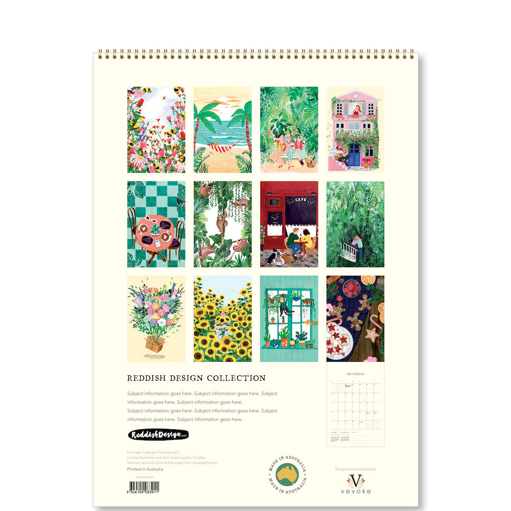 2026 Reddish - Deluxe Wall Calendar
