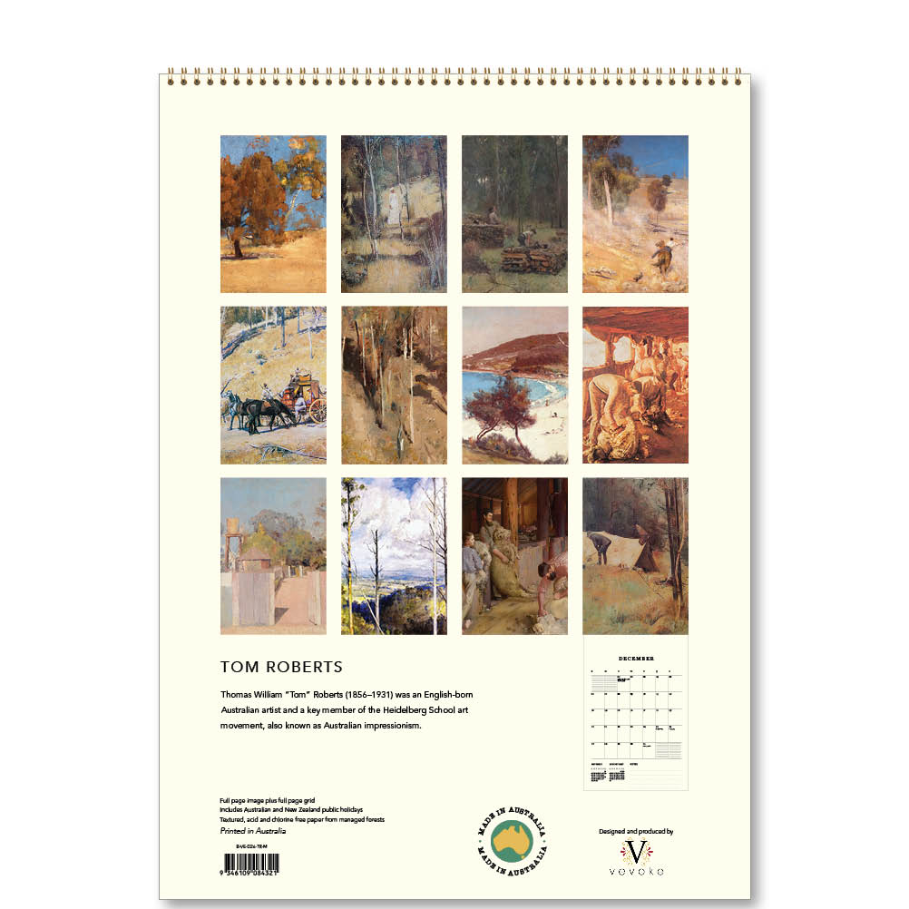 2026 Tom Roberts - Australian Artist - Deluxe Wall Calendar