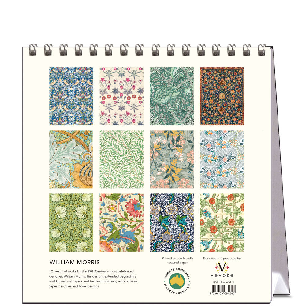 2026 William Morris - Desk Easel Calendar