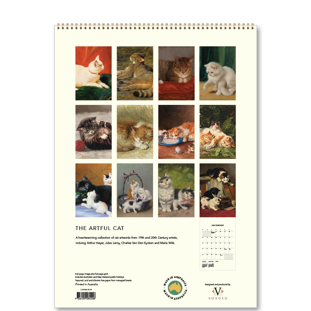 2026 The Artful Cat - Deluxe Wall Calendar