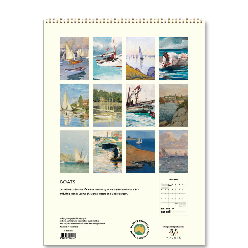 2026 Boats - Deluxe Wall Calendar