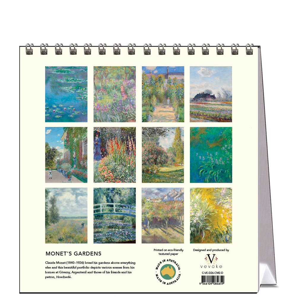 2026 Monet's Gardens - Desk Easel Calendar
