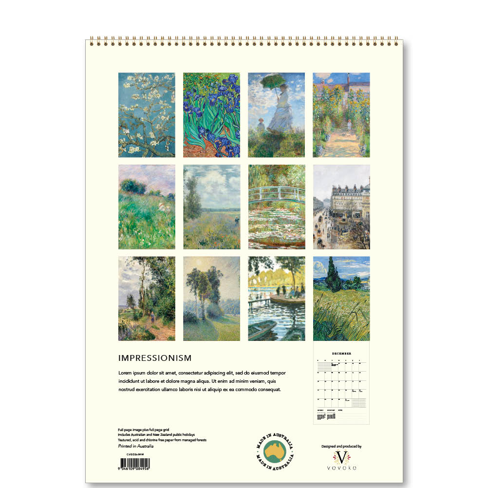 2026 Impressionism - Deluxe Wall Calendar