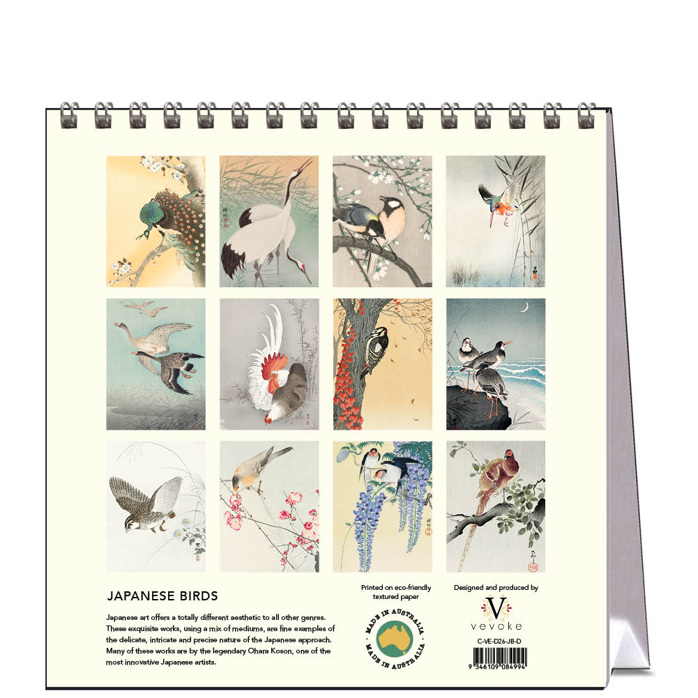 2026 Japanese Birds - Desk Easel Calendar