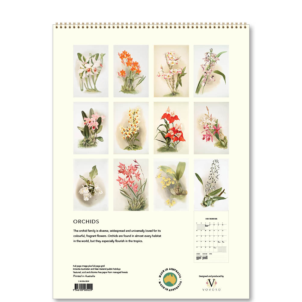 2026 Orchids - Deluxe Wall Calendar