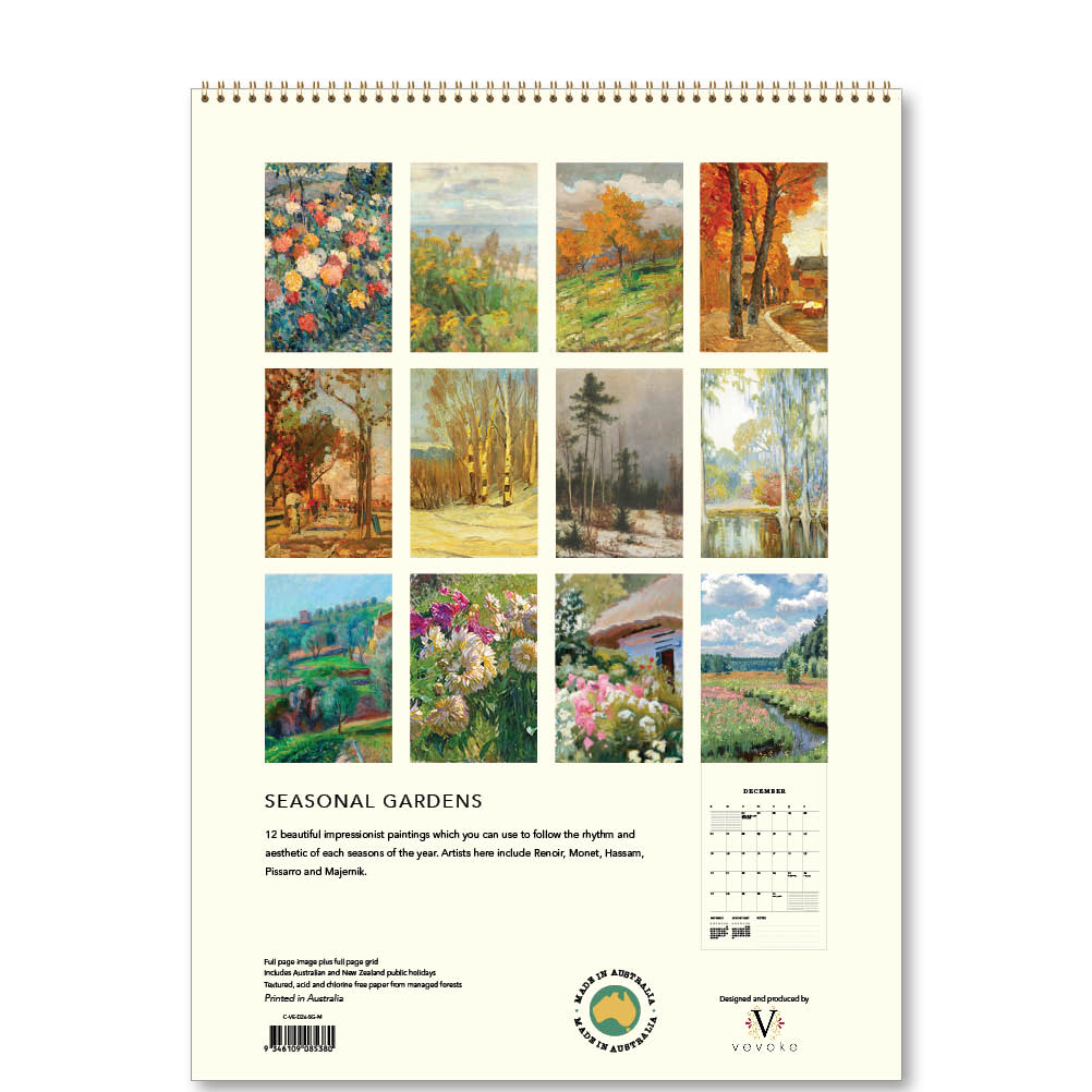 2026 Seasonal Gardens - Deluxe Wall Calendar