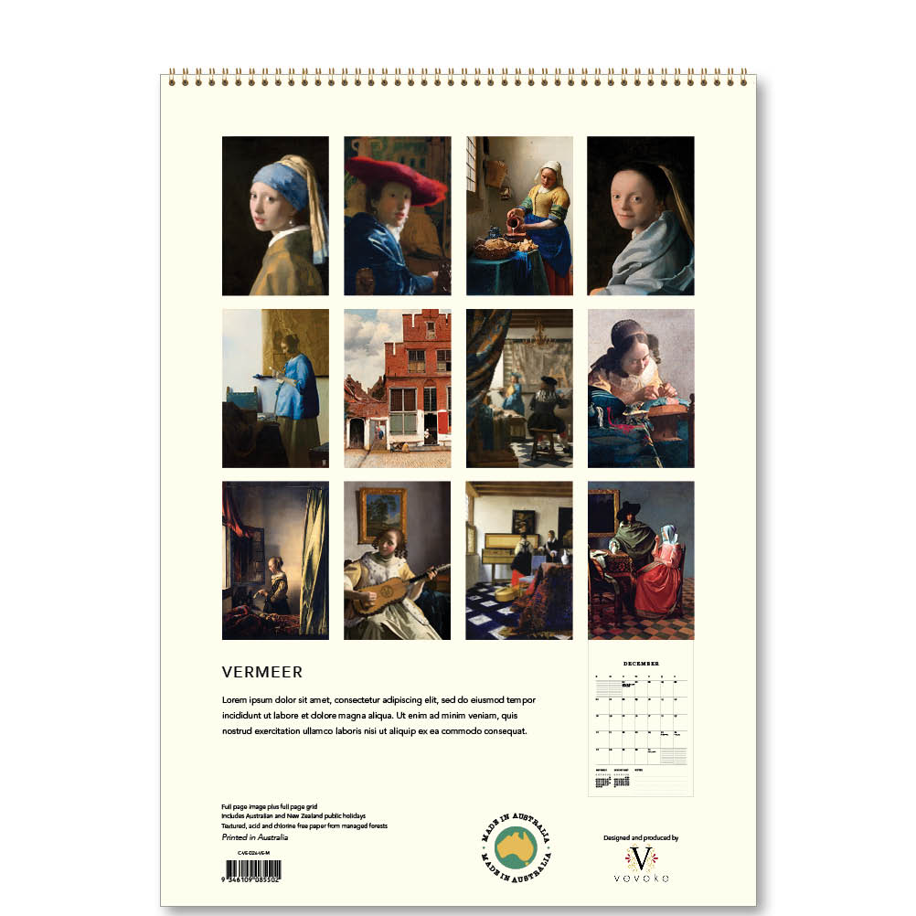 2026 Vermeer - Deluxe Wall Calendar