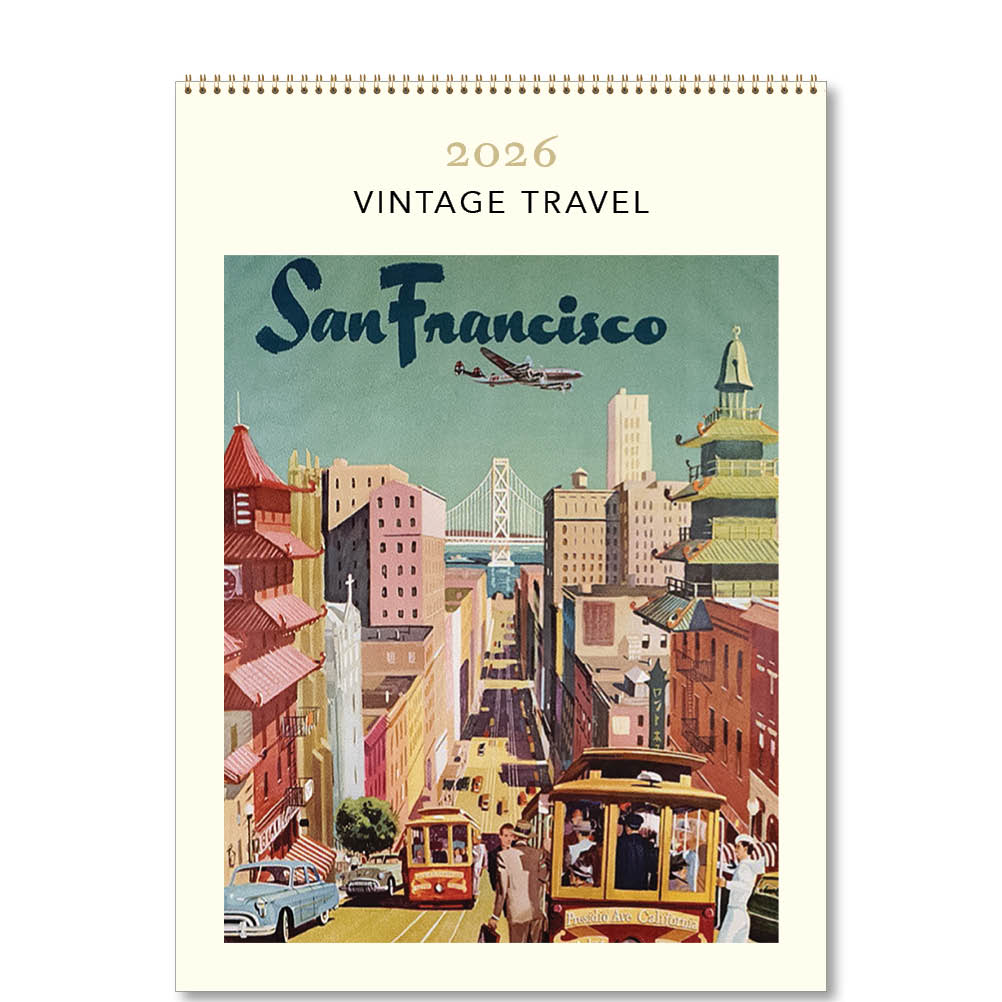 2026 Vintage Travel - Deluxe Wall Calendar
