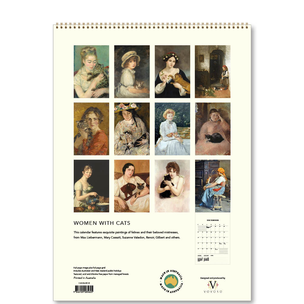 2026 Women with Cats - Deluxe Wall Calendar