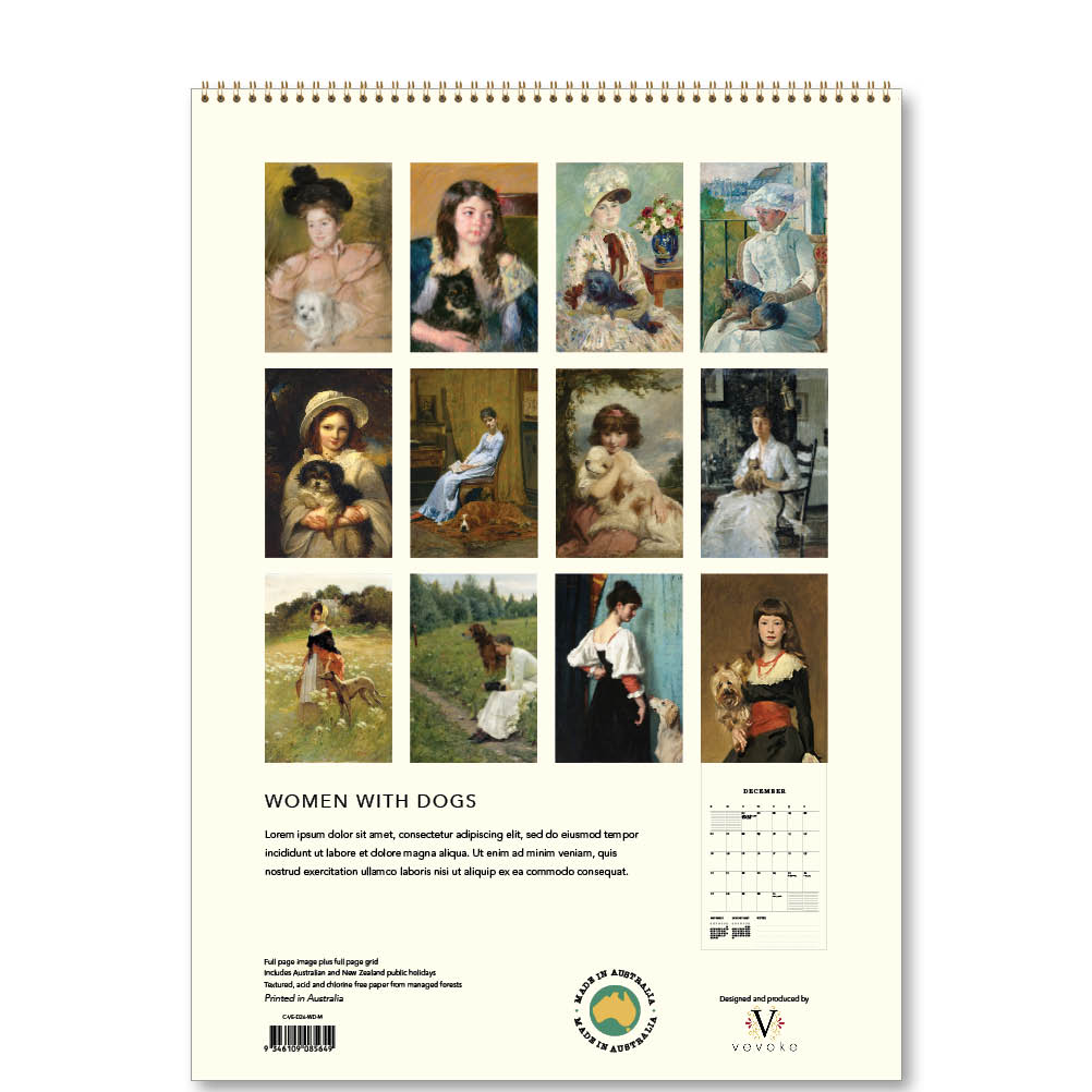 2026 Women with Dogs - Deluxe Wall Calendar