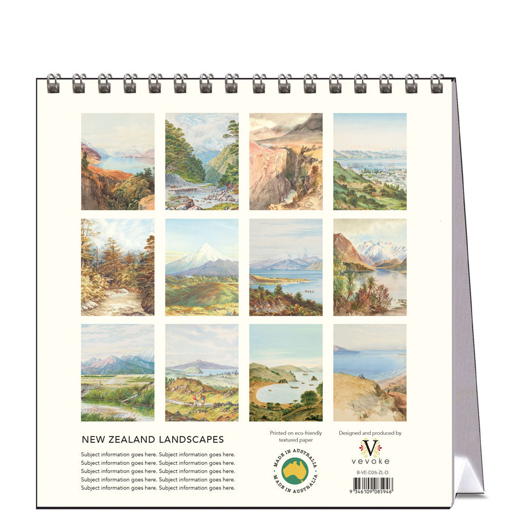 2026 New Zealand Landscapes - Desk Easel Calendar