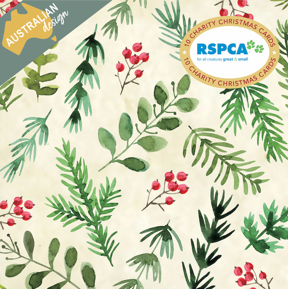 RSPCA - Festive Pattern - 10 Charity Christmas Cards Pack