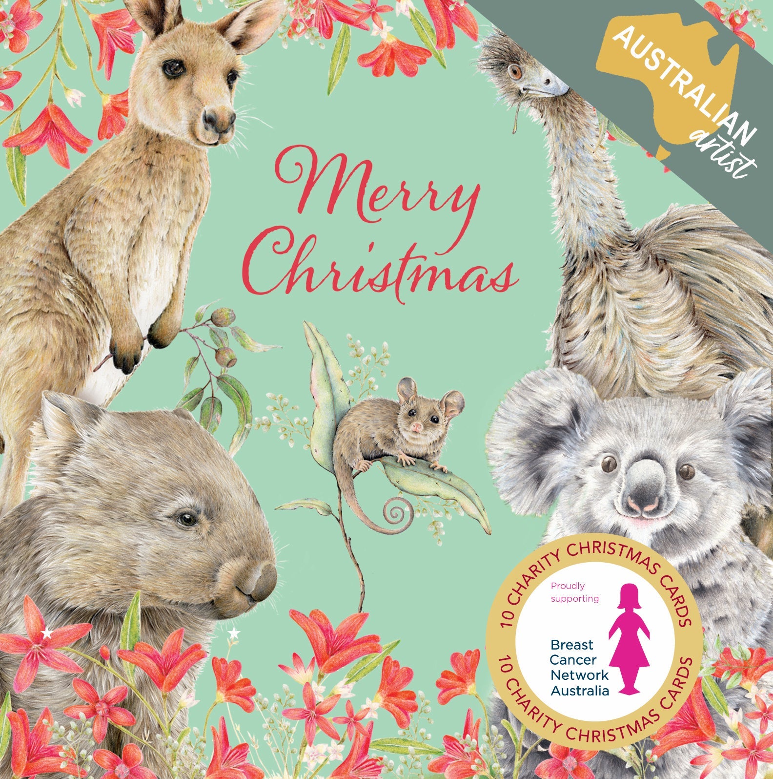 BCNA - Animal Greetings - 10 Charity Christmas Cards Pack