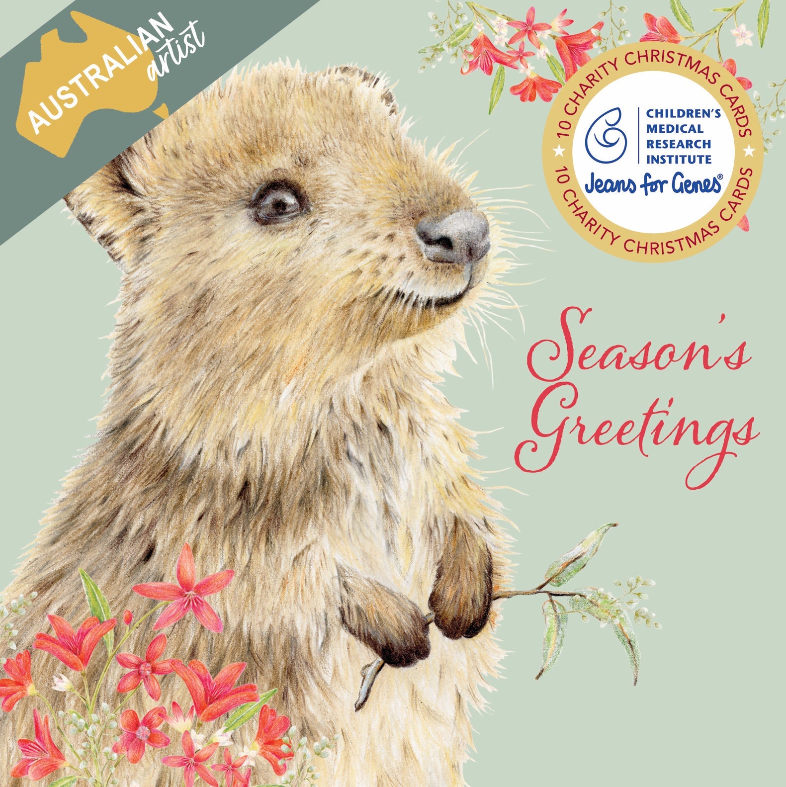 CMRI - Quokka Greetings - 10 Charity Christmas Cards Pack